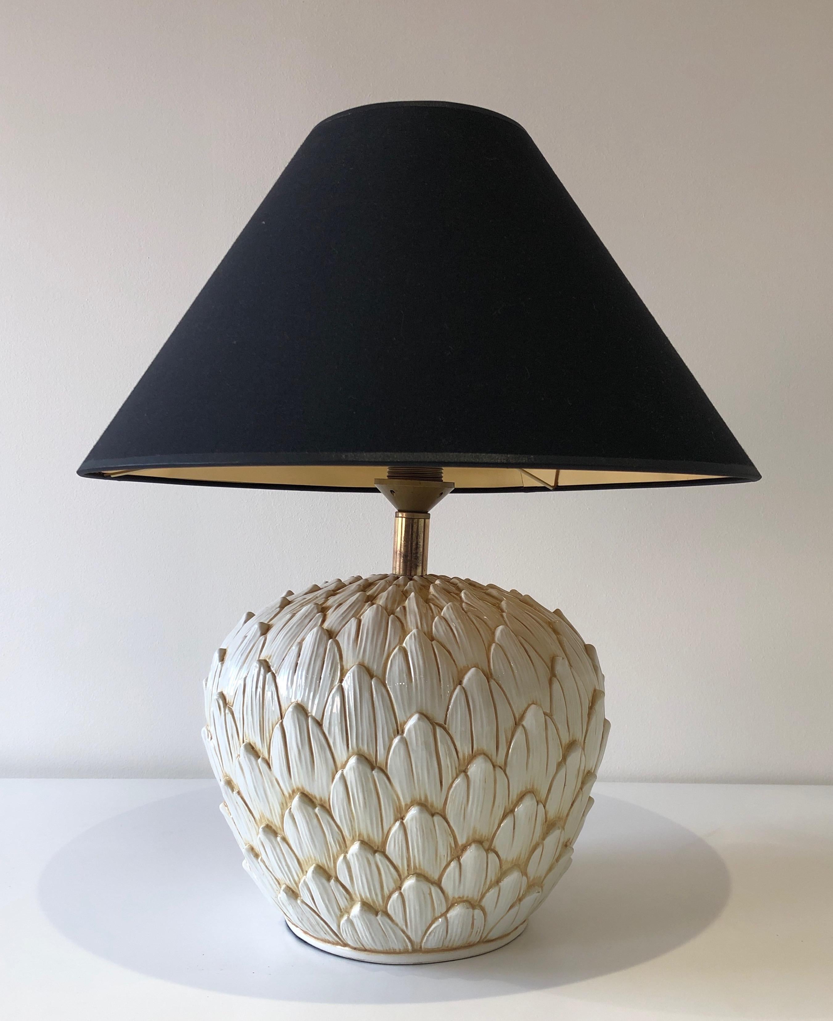 Lampe de table en céramique artichaut, française, vers 1970 en vente 6