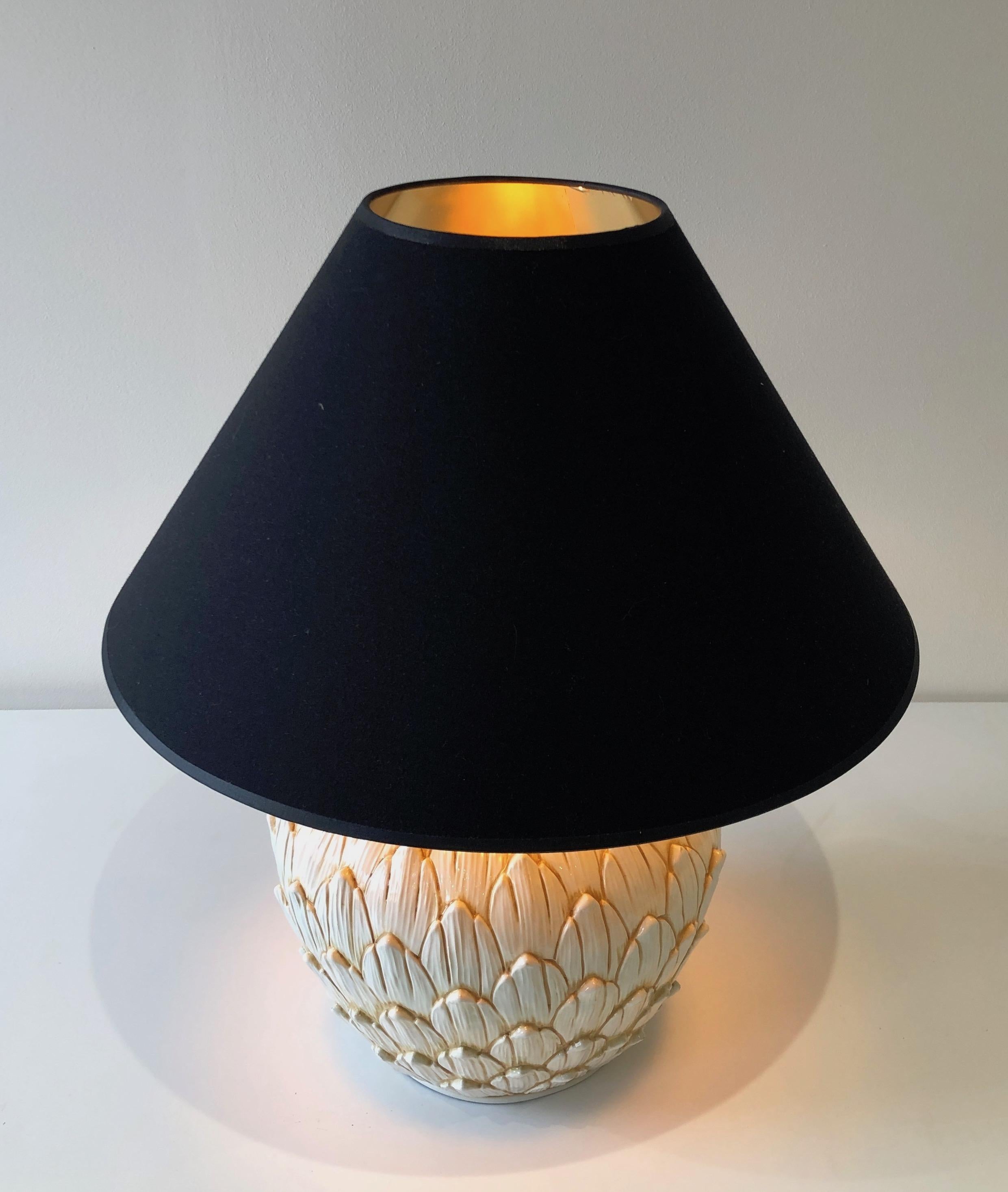 Lampe de table en céramique artichaut, française, vers 1970 en vente 7