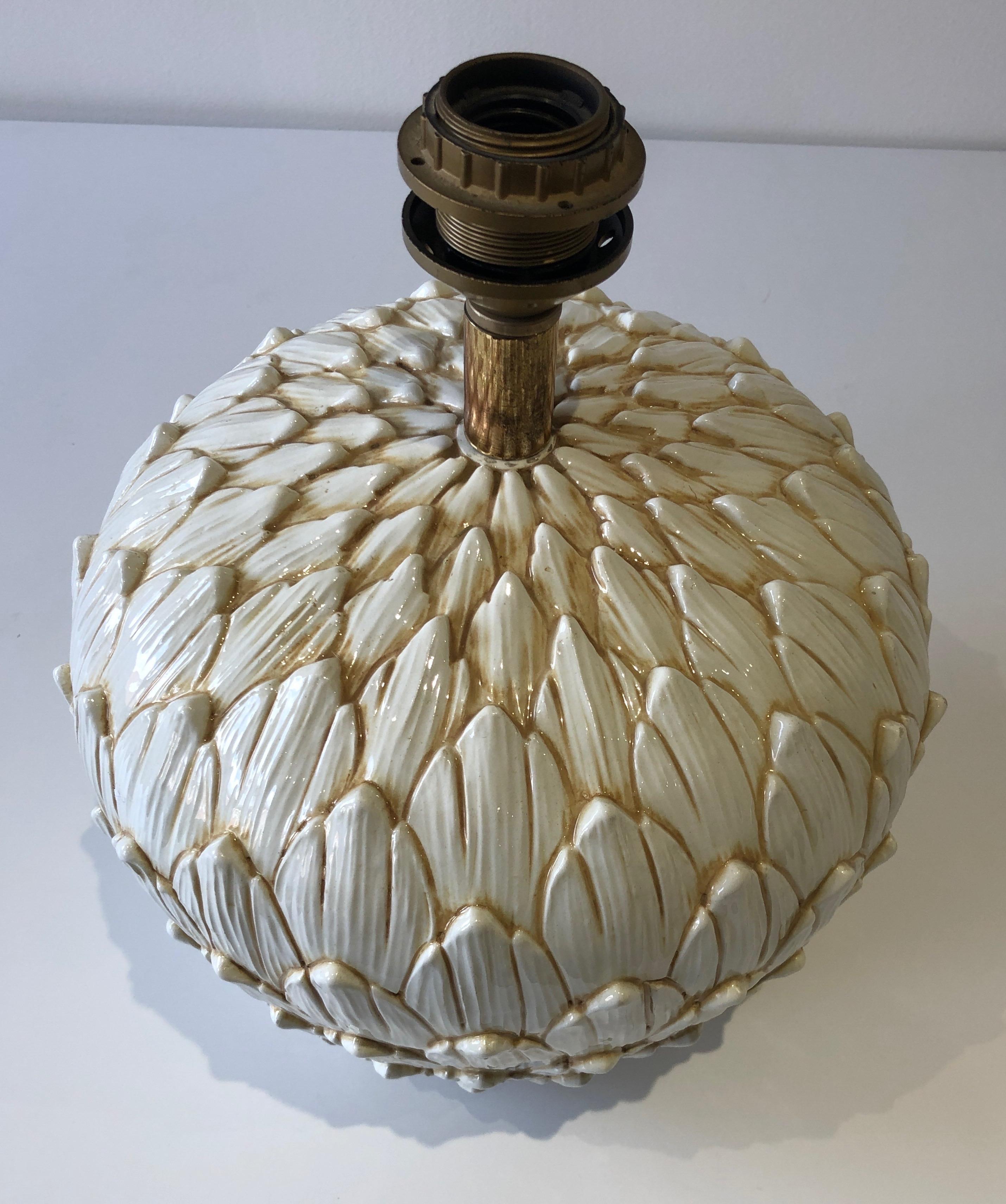 Lampe de table en céramique artichaut, française, vers 1970 en vente 9