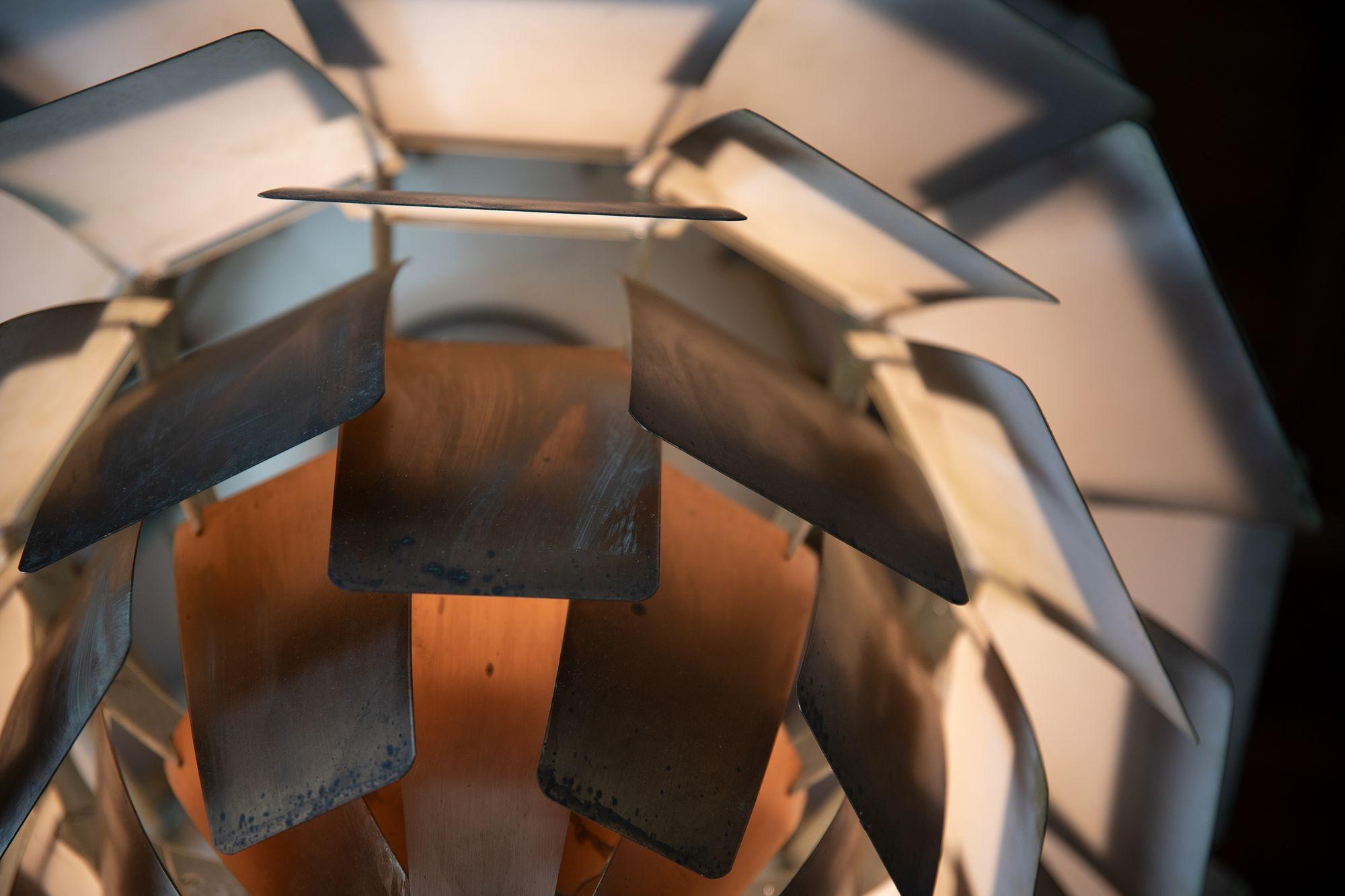 20th Century Artichoke Chandelier by Poul Henningsen for Louis Poulsen in Patinated Copper For Sale