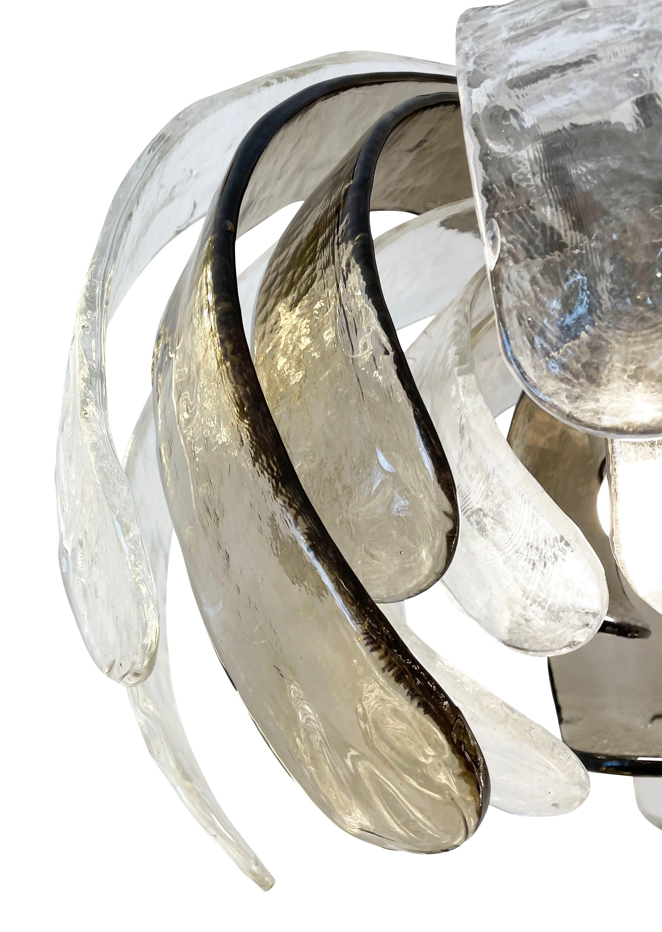 Mid-Century Modern Artichoke Murano Glass Chandelier by Mazzega