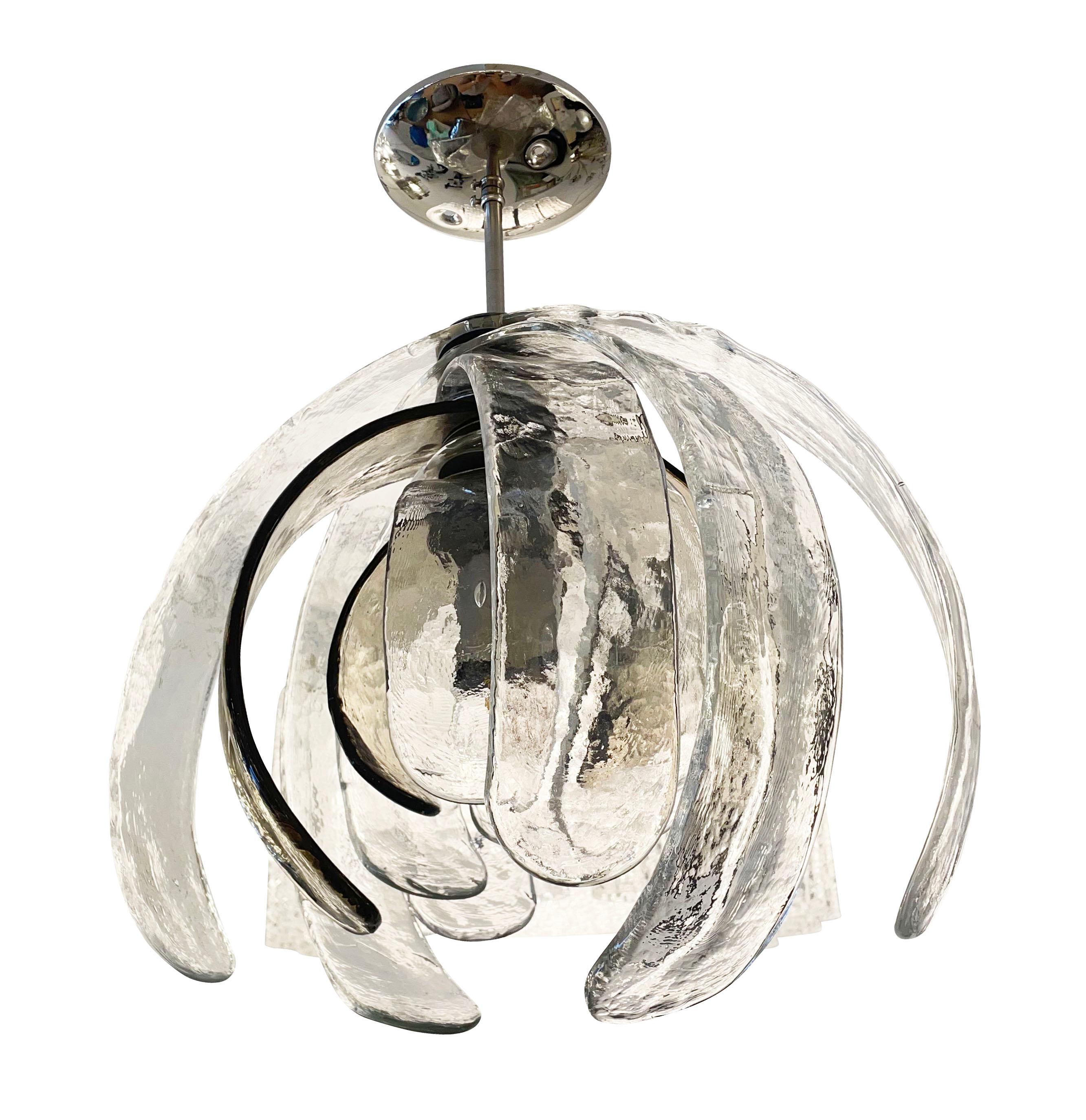 Mid-Century Modern Artichoke Murano Glass Chandelier by Mazzega