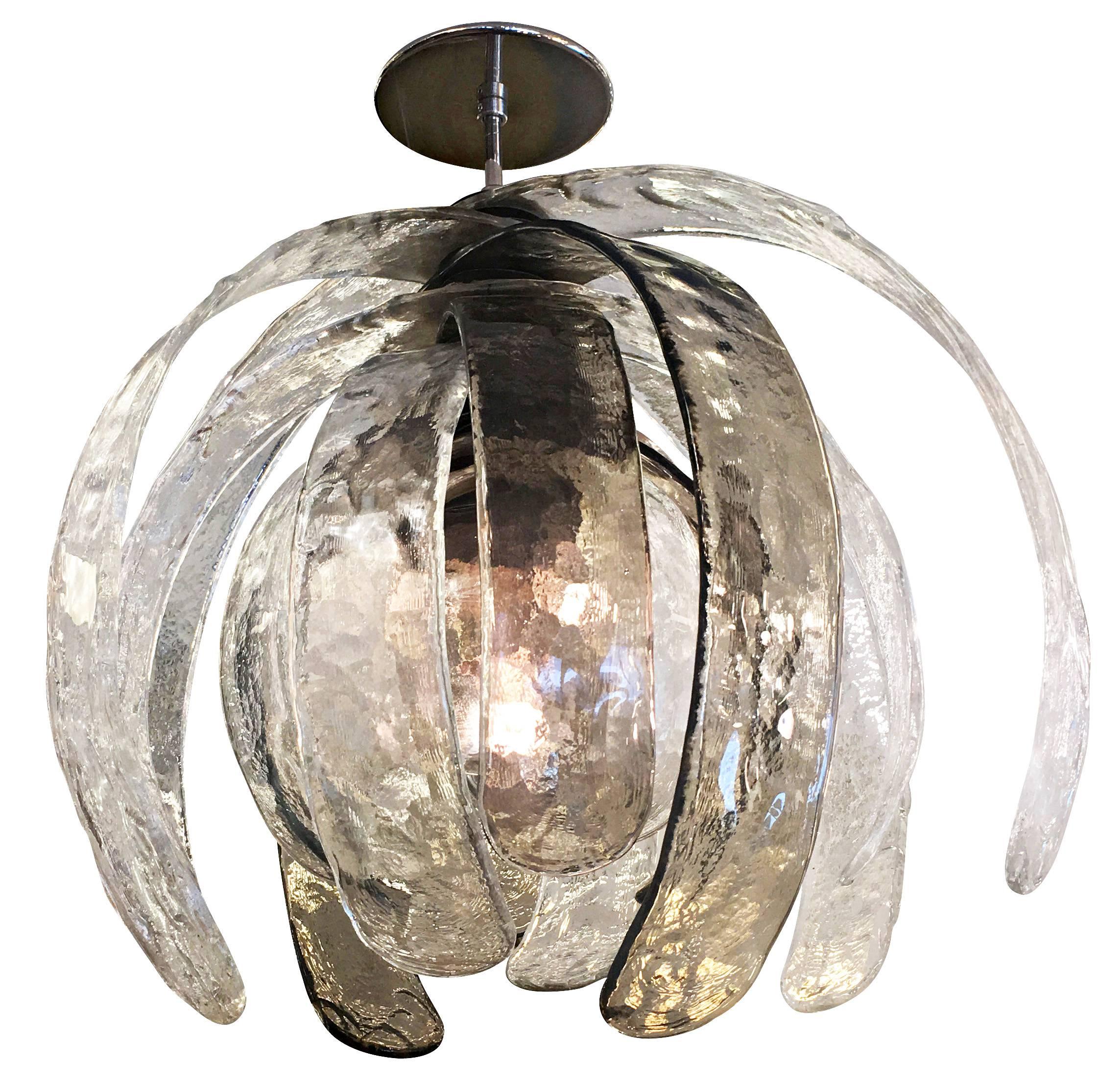 Italian Artichoke Murano Glass Chandelier by Mazzega