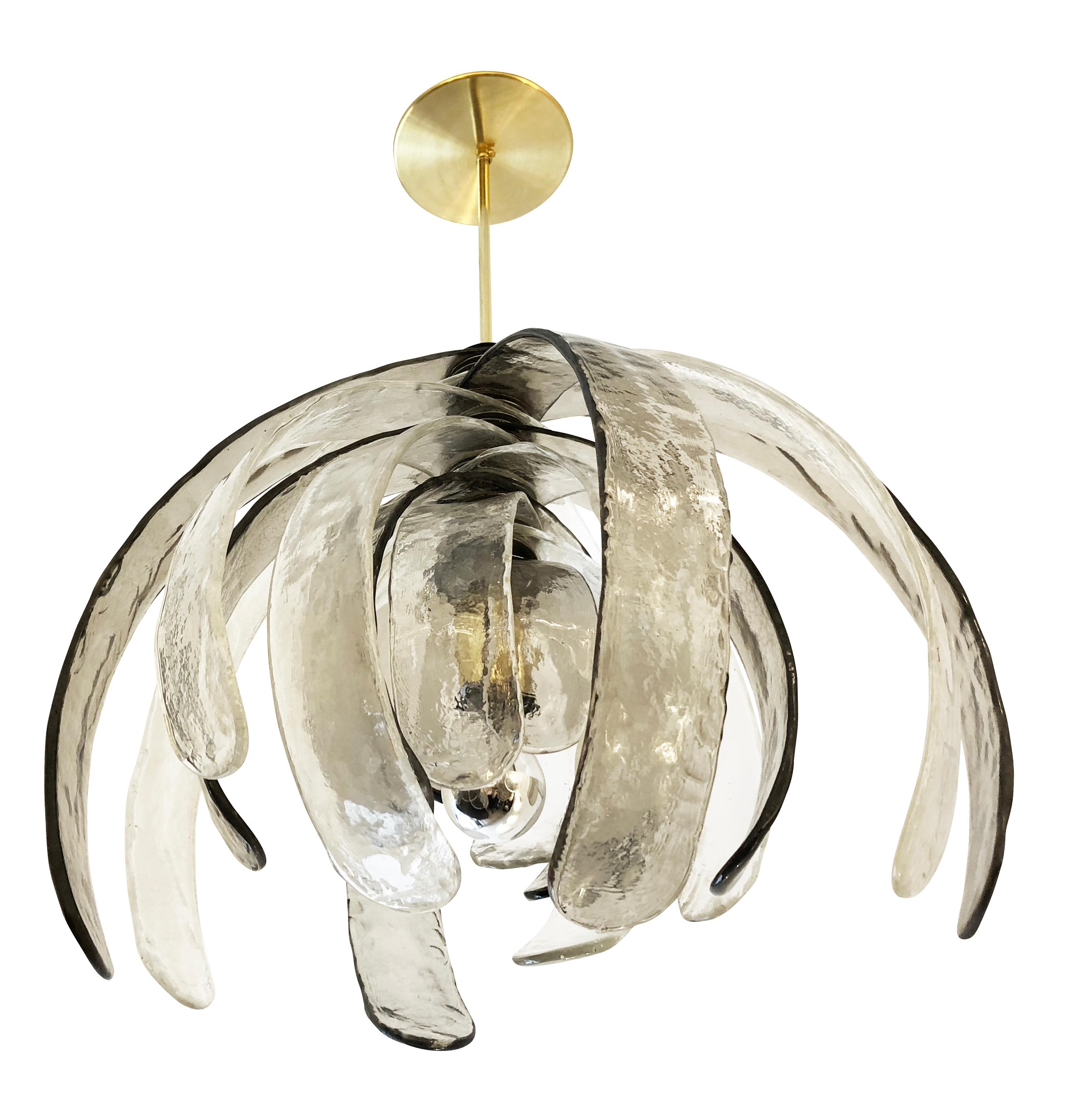 Italian Artichoke Murano Glass Chandelier by Mazzega