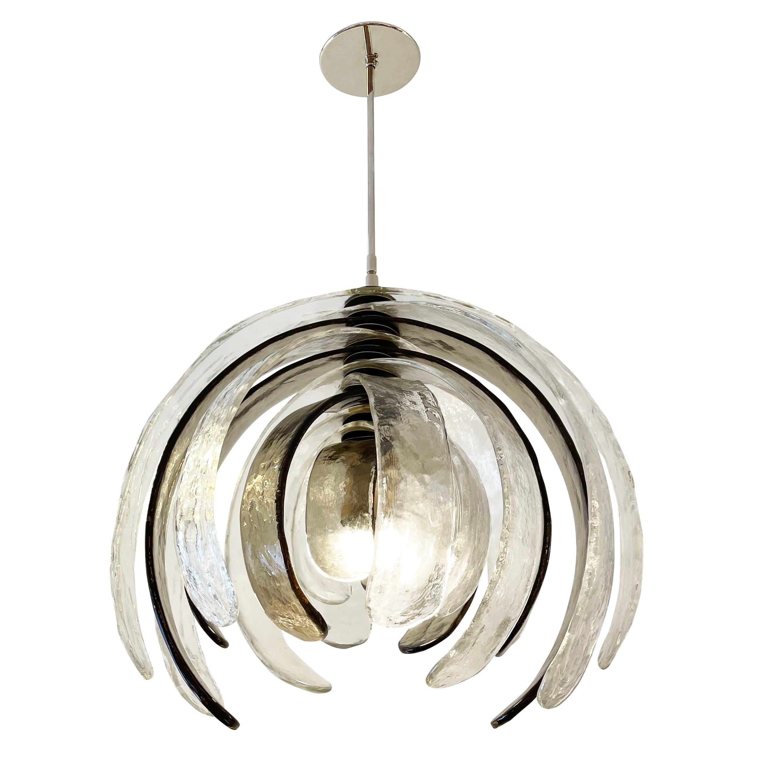 Italian Artichoke Murano Glass Chandelier by Mazzega