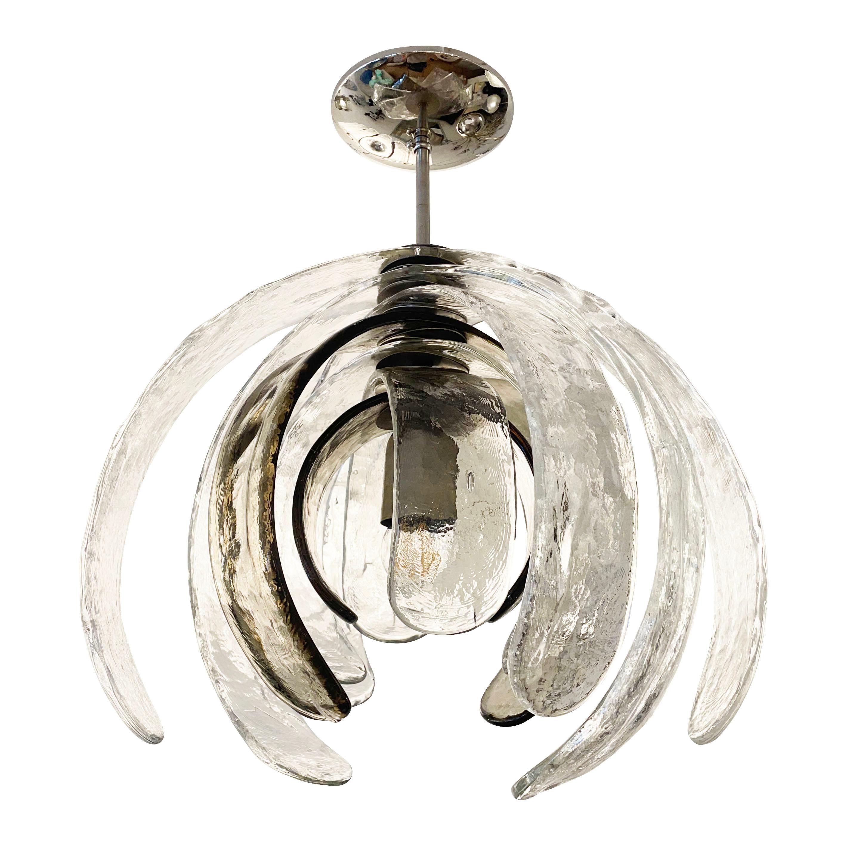 Italian Artichoke Murano Glass Chandelier by Mazzega