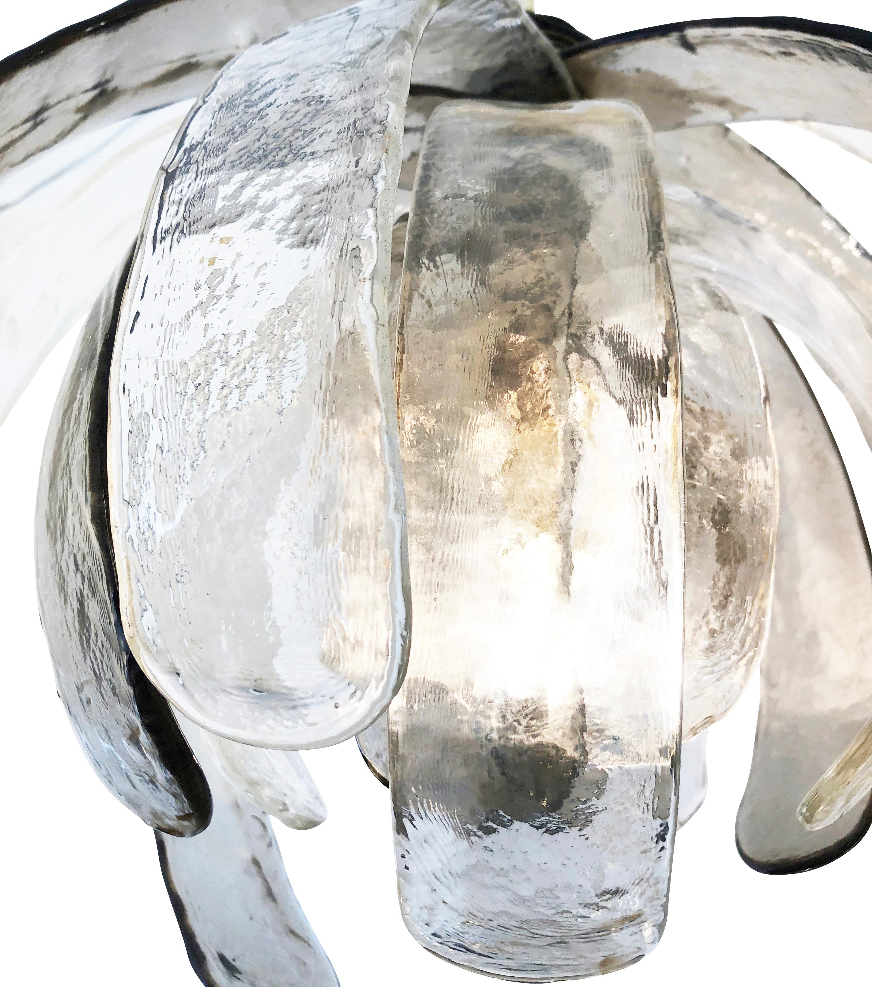 Artichoke Murano Glass Chandelier by Mazzega In Good Condition In New York, NY