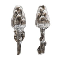 Artichoke Salt and Pepper Mill Solid Silver Venetian Missiaglia Design