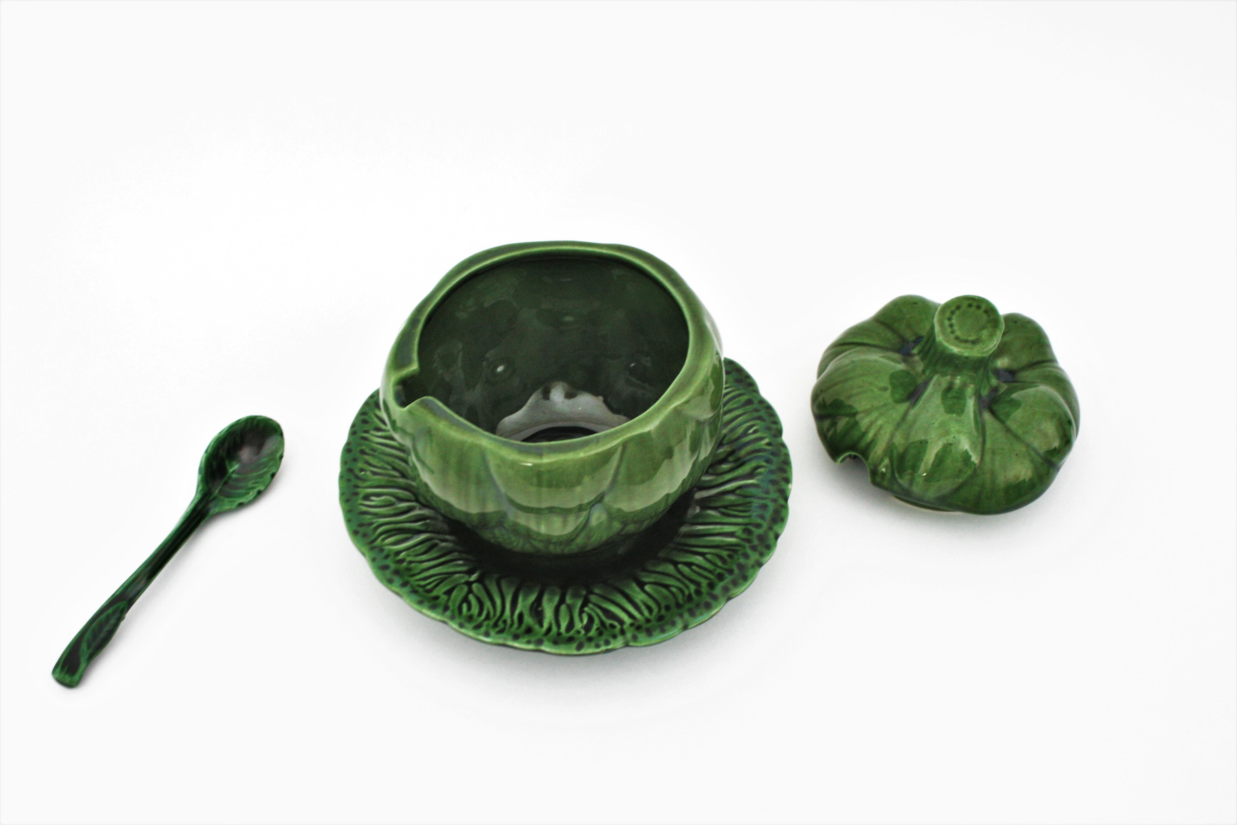 Artichoke Set of Glazed Ceramic Tableware Pieces, 1960s For Sale 4