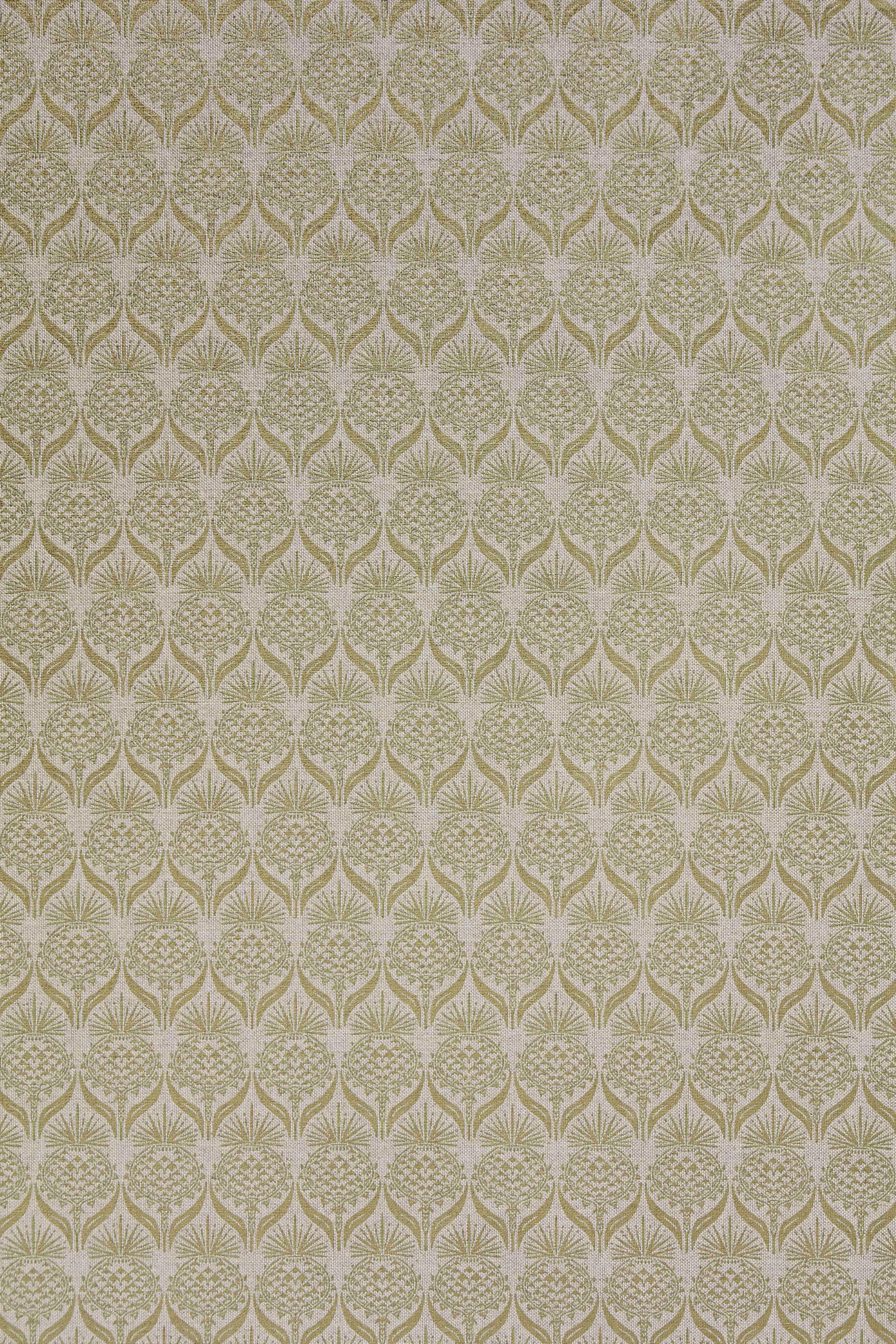 Color: Gold (also available in Teal and Spring Green)
Trim width: 142cm / 55.90 inches
Pattern repeat: Straight Match
Match length: 45.7cm / 18 inches
Composition: 58% linen 42% cotton
Usage: General domestic upholstery

Sold per