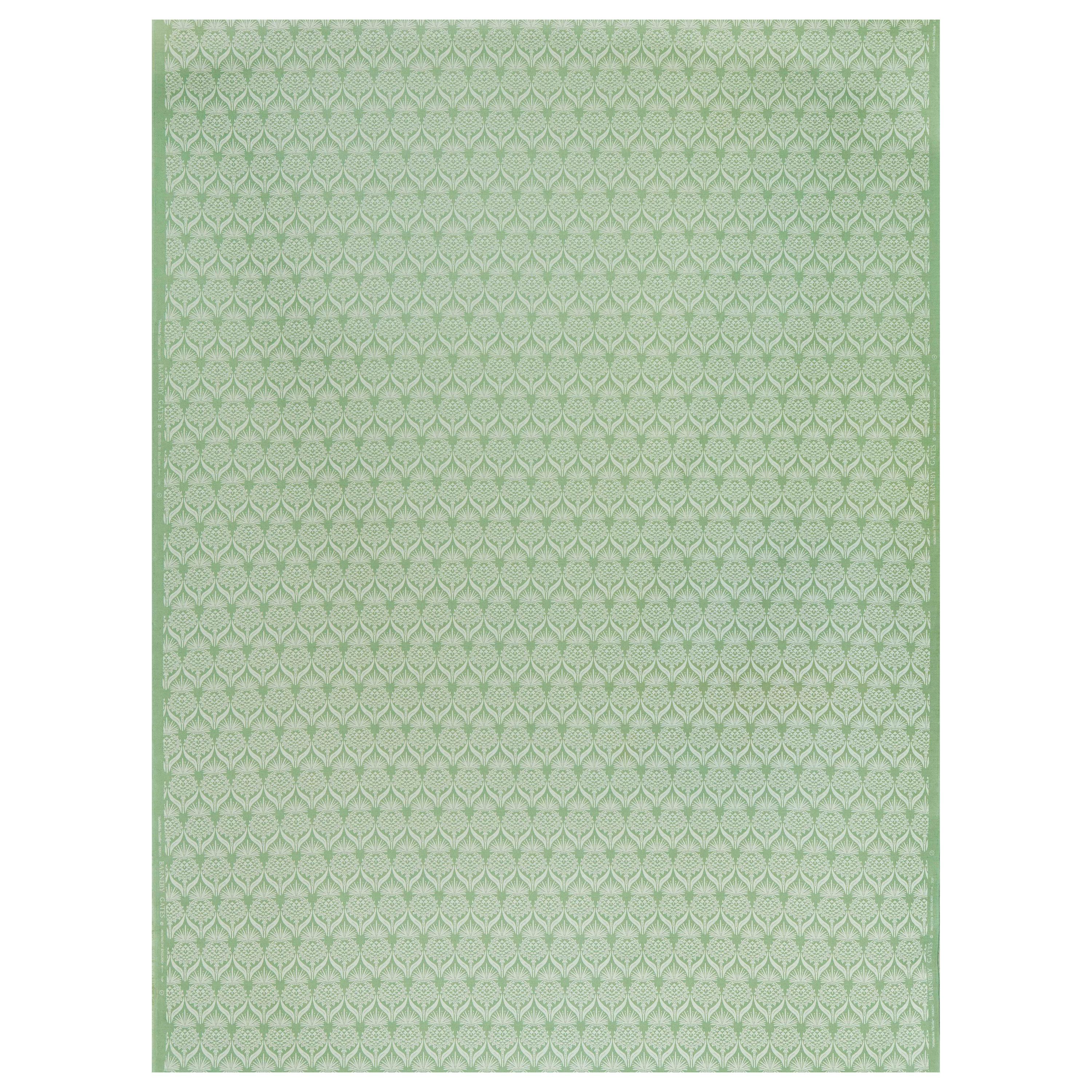 'Artichoke Thistle' Contemporary, Traditional Fabric in Spring Green For Sale