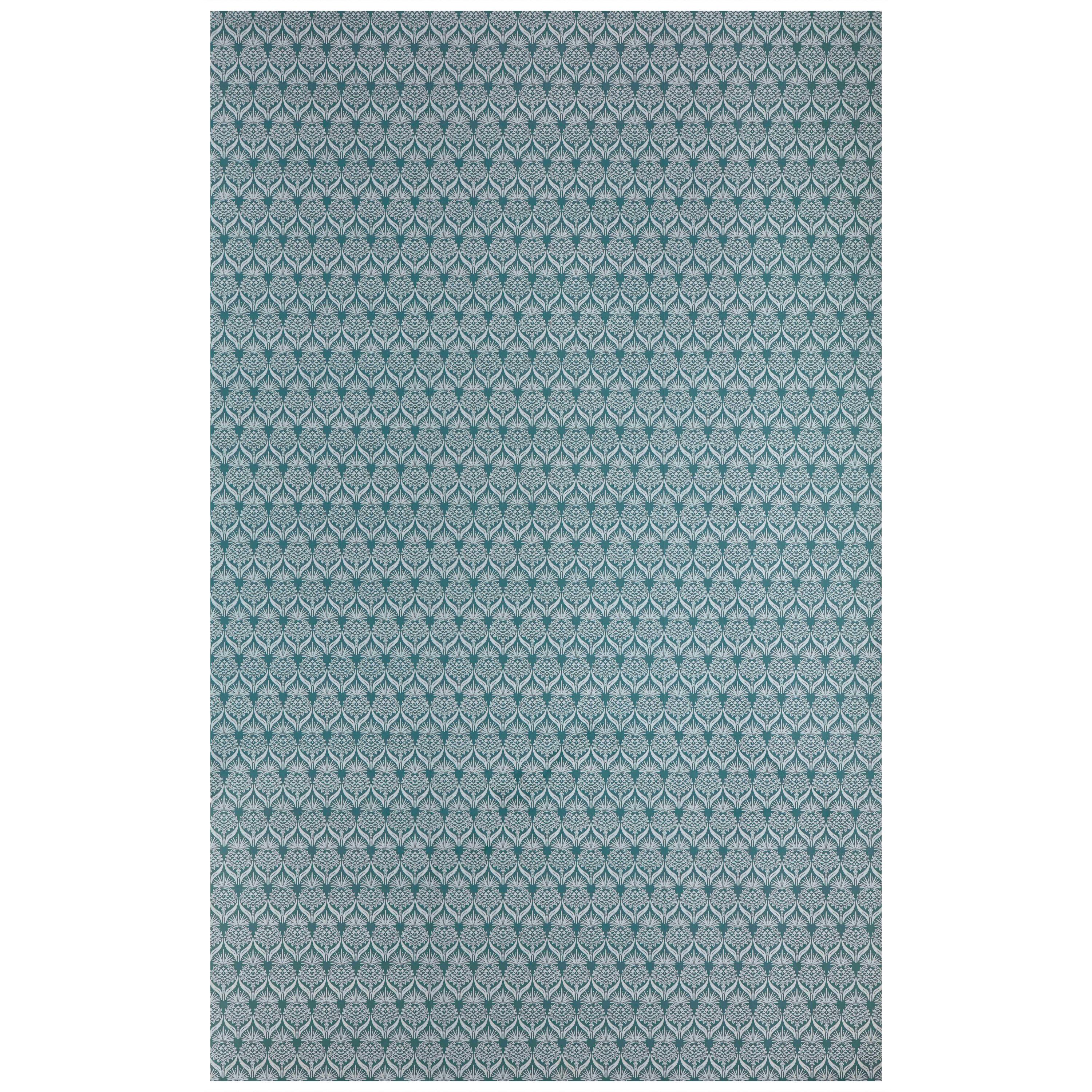 'Artichoke Thistle' Contemporary, Traditional Wallpaper in Teal For Sale