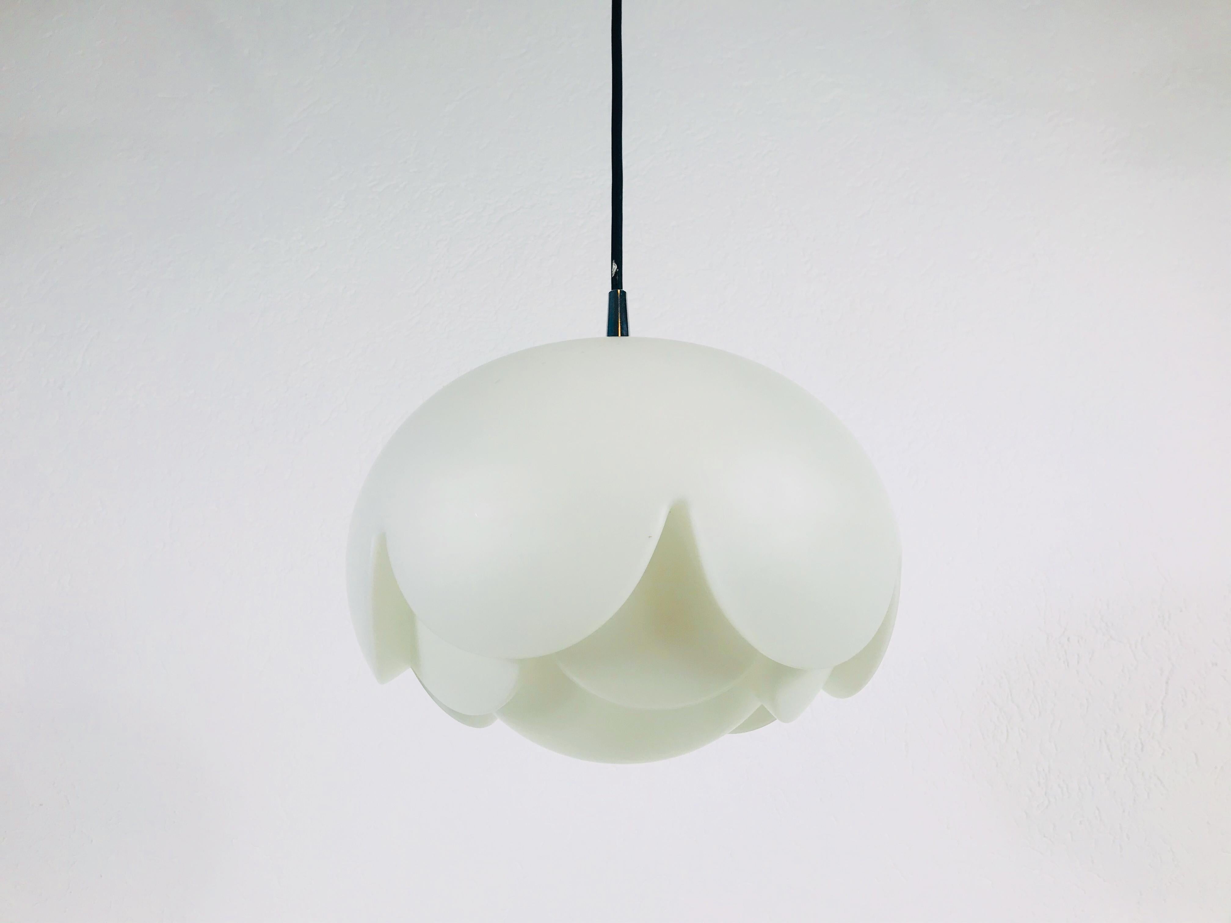 Late 20th Century Artichoke White Opal Hanging Lamp by Peill and Putzler, 1970s, Germany For Sale