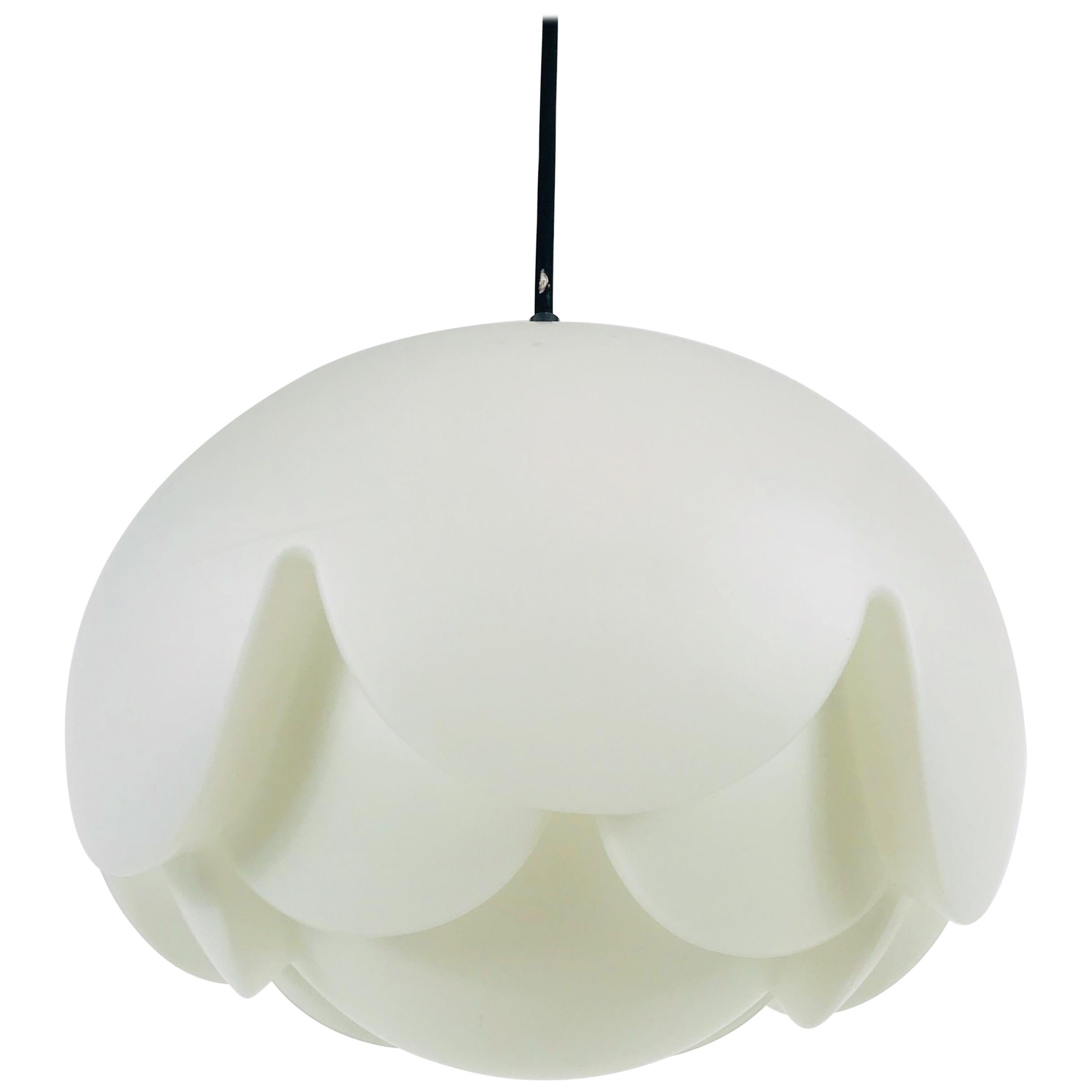 Artichoke White Opal Hanging Lamp by Peill and Putzler, 1970s, Germany For Sale
