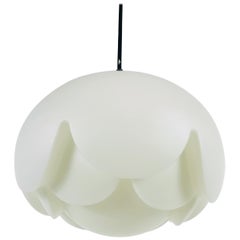 Artichoke White Opal Hanging Lamp by Peill and Putzler, 1970s, Germany
