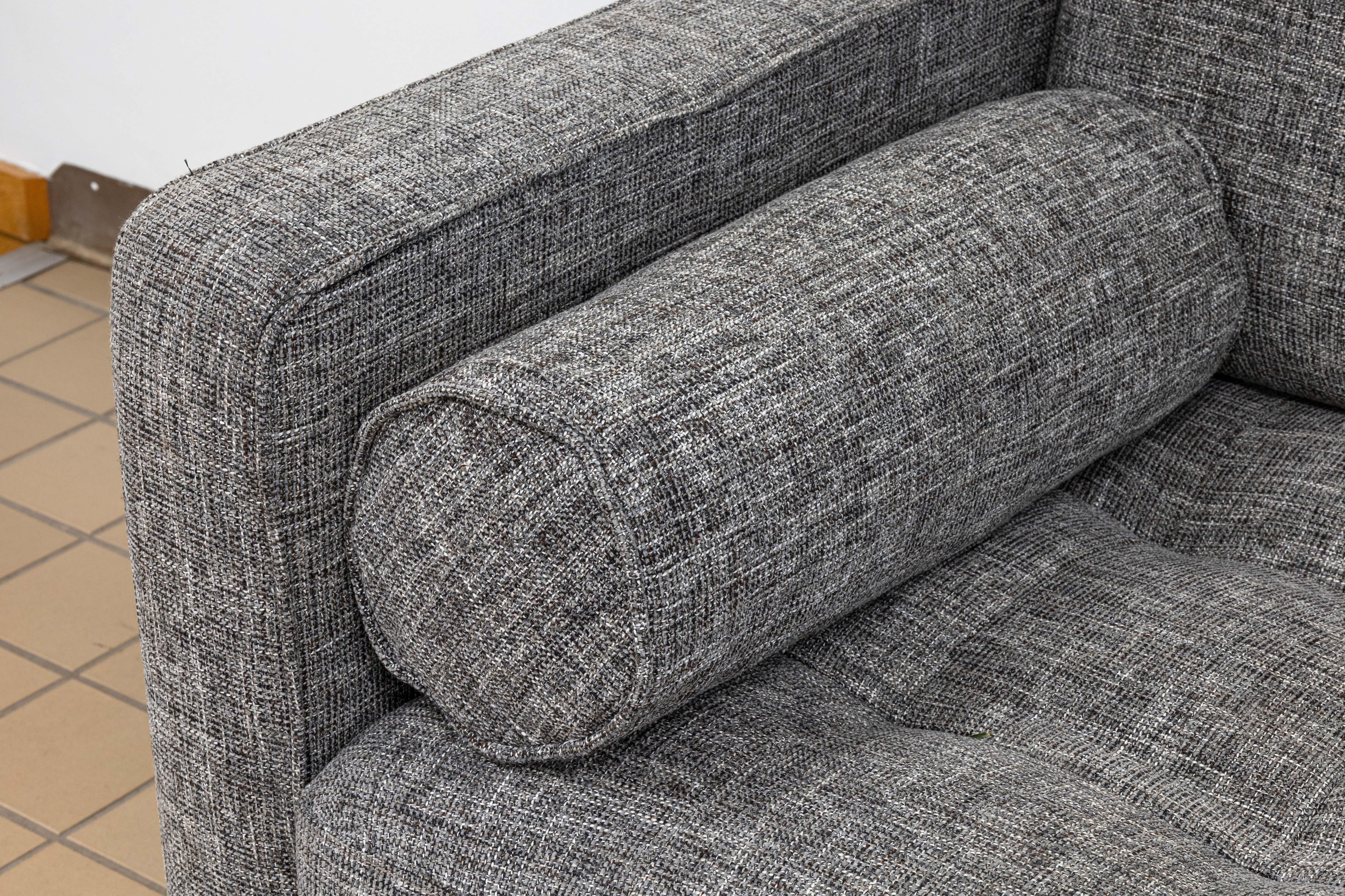Article Furniture Sven Contemporary Modern Tufted Grey Florence Knoll Style Sofa In Good Condition In Keego Harbor, MI