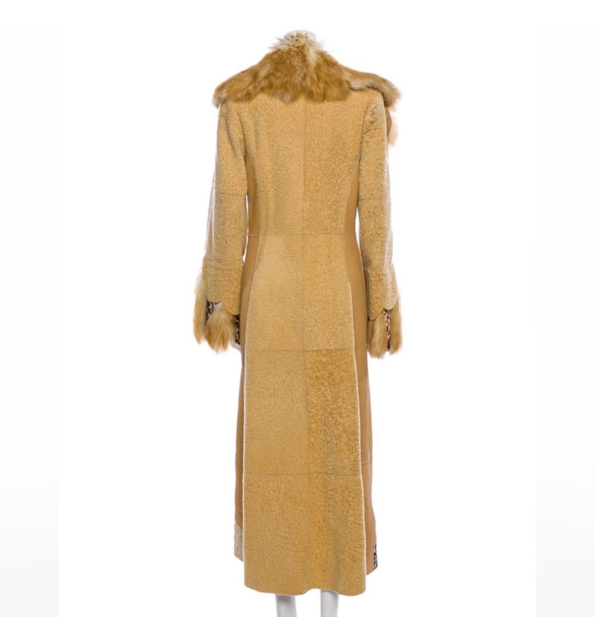 Artico shearling leather long coat In Excellent Condition For Sale In Annandale, VA