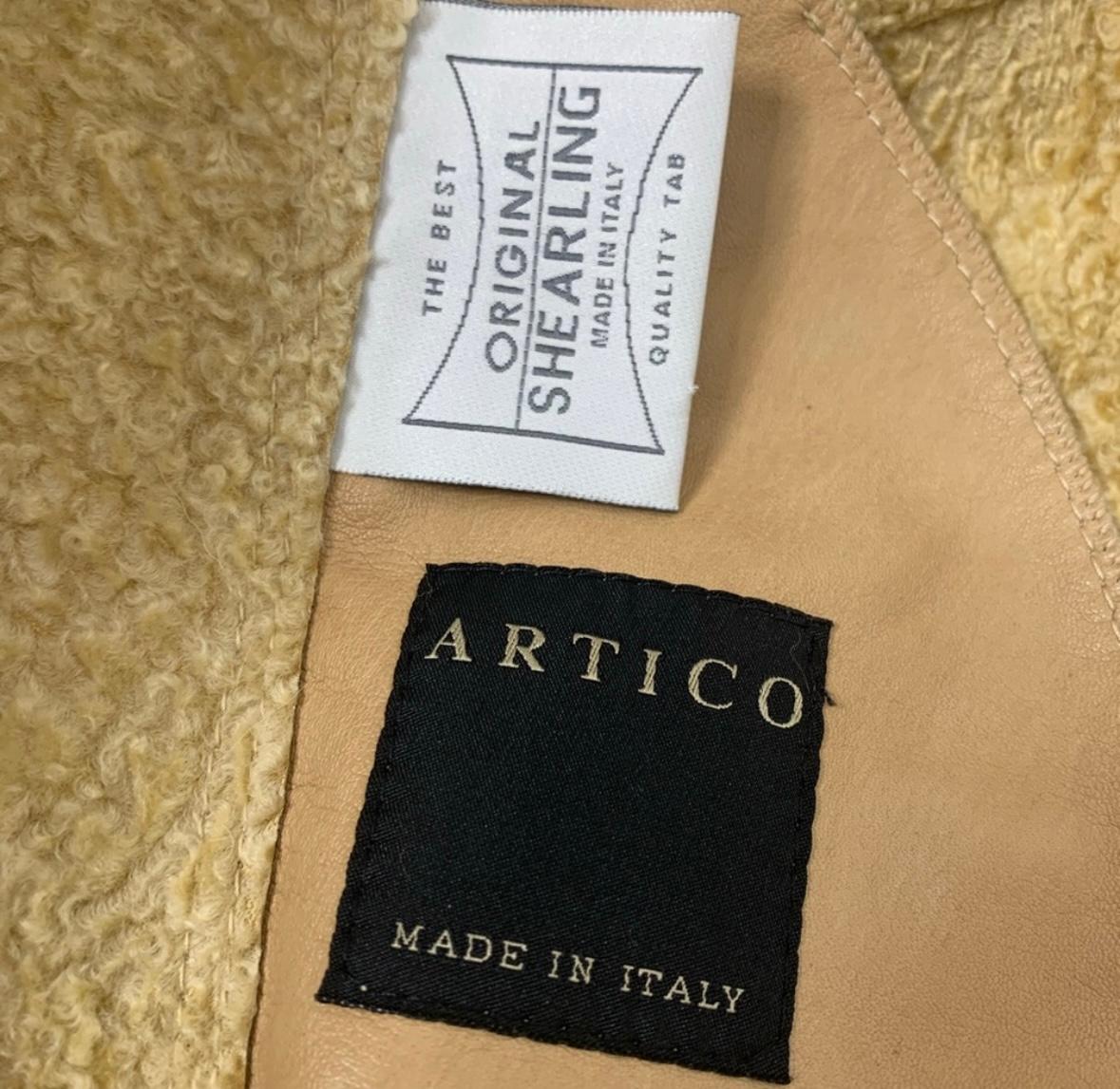 Artico shearling leather long coat For Sale 1