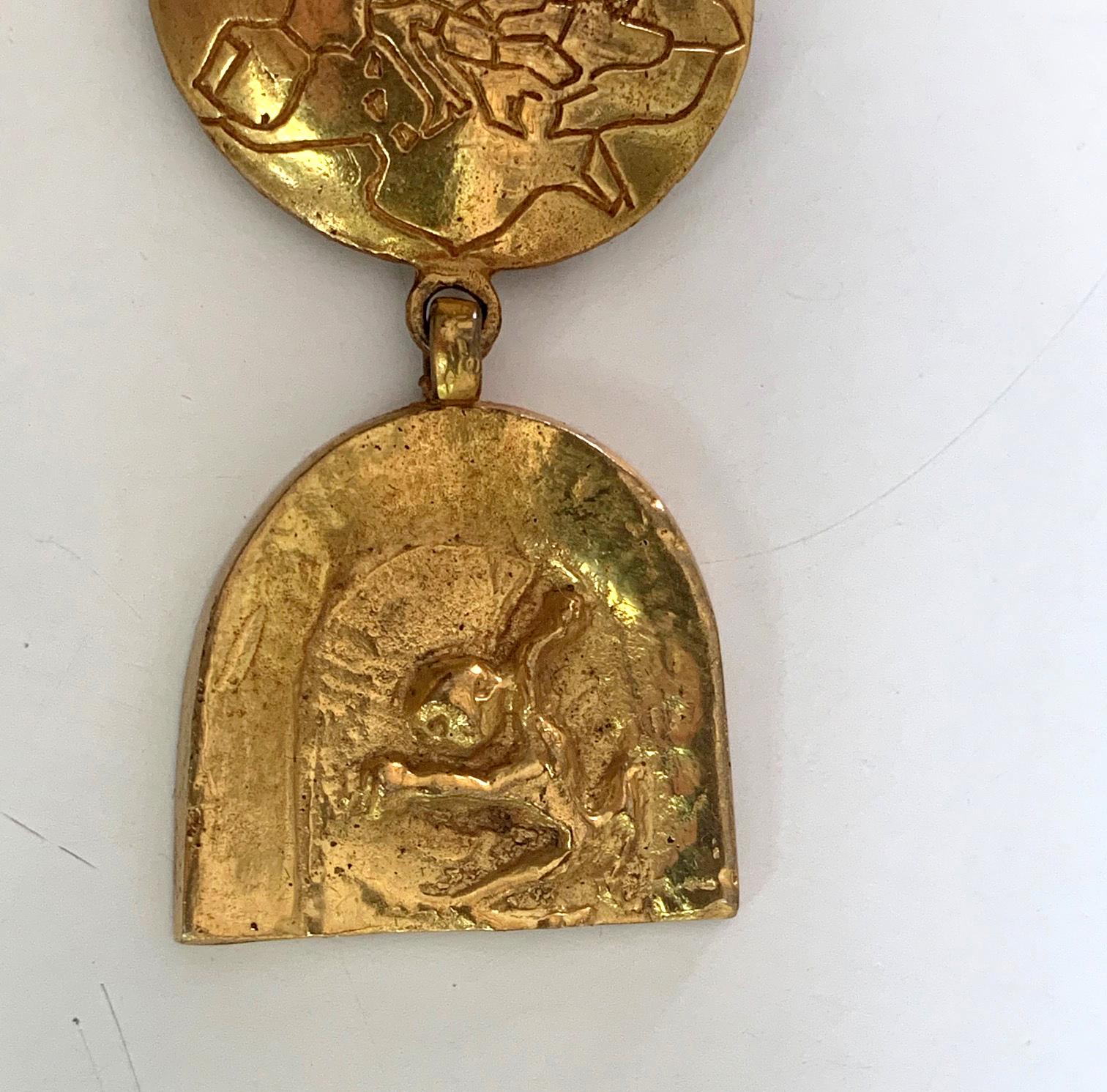 Gilt Articulate Bronze Brooch 