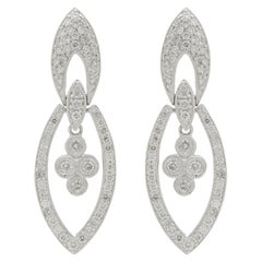 Articulated 18 Karat White Gold and Diamond Drop Earrings