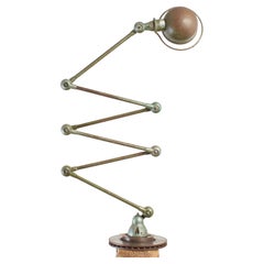 Lámpara de pie articulada de 6 brazos Antique Vintage Industrial French Jielde Light