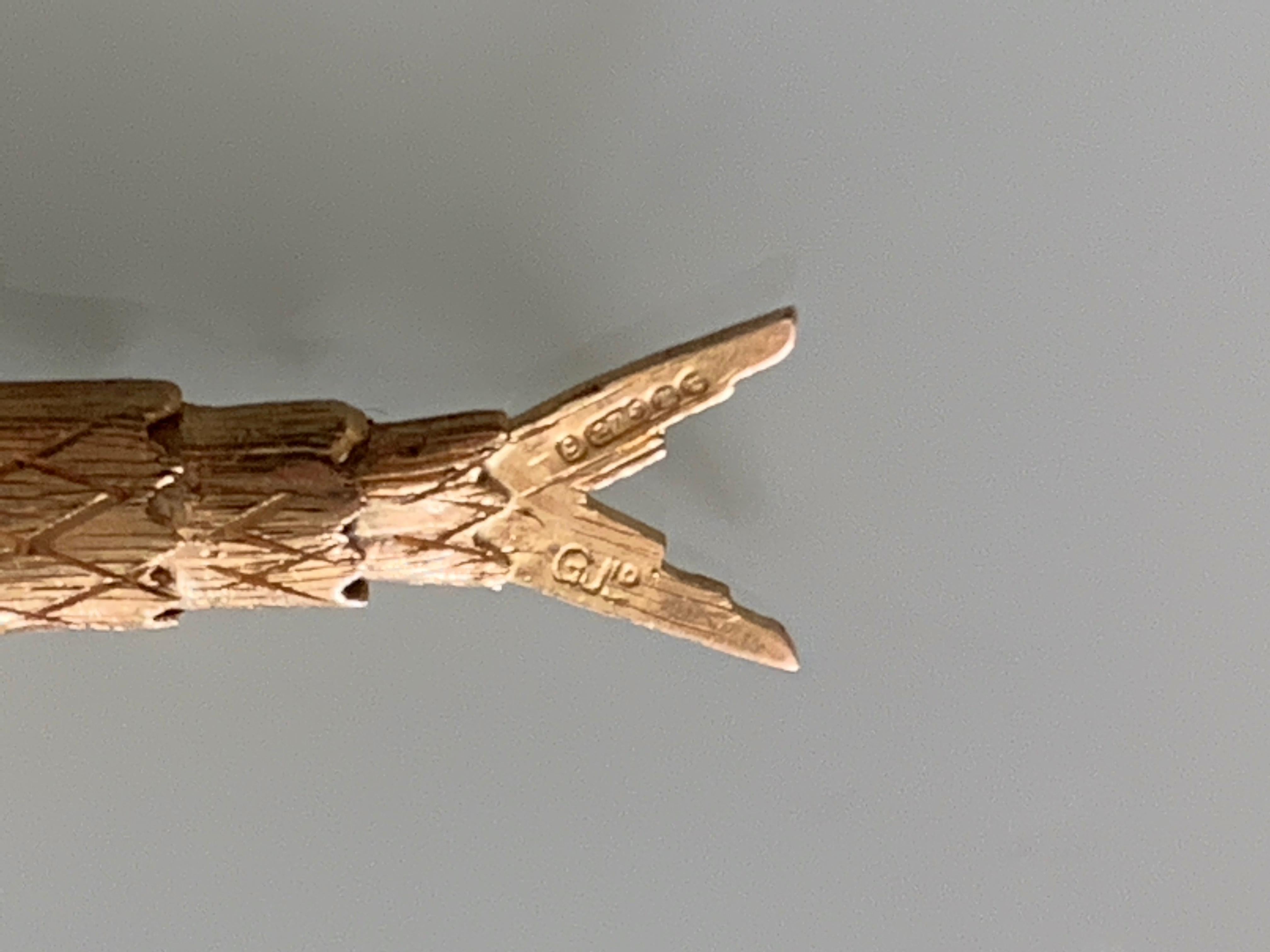 Pendentif poisson articulé en or 9ct par Georg Jensen Bon état - En vente à London, GB