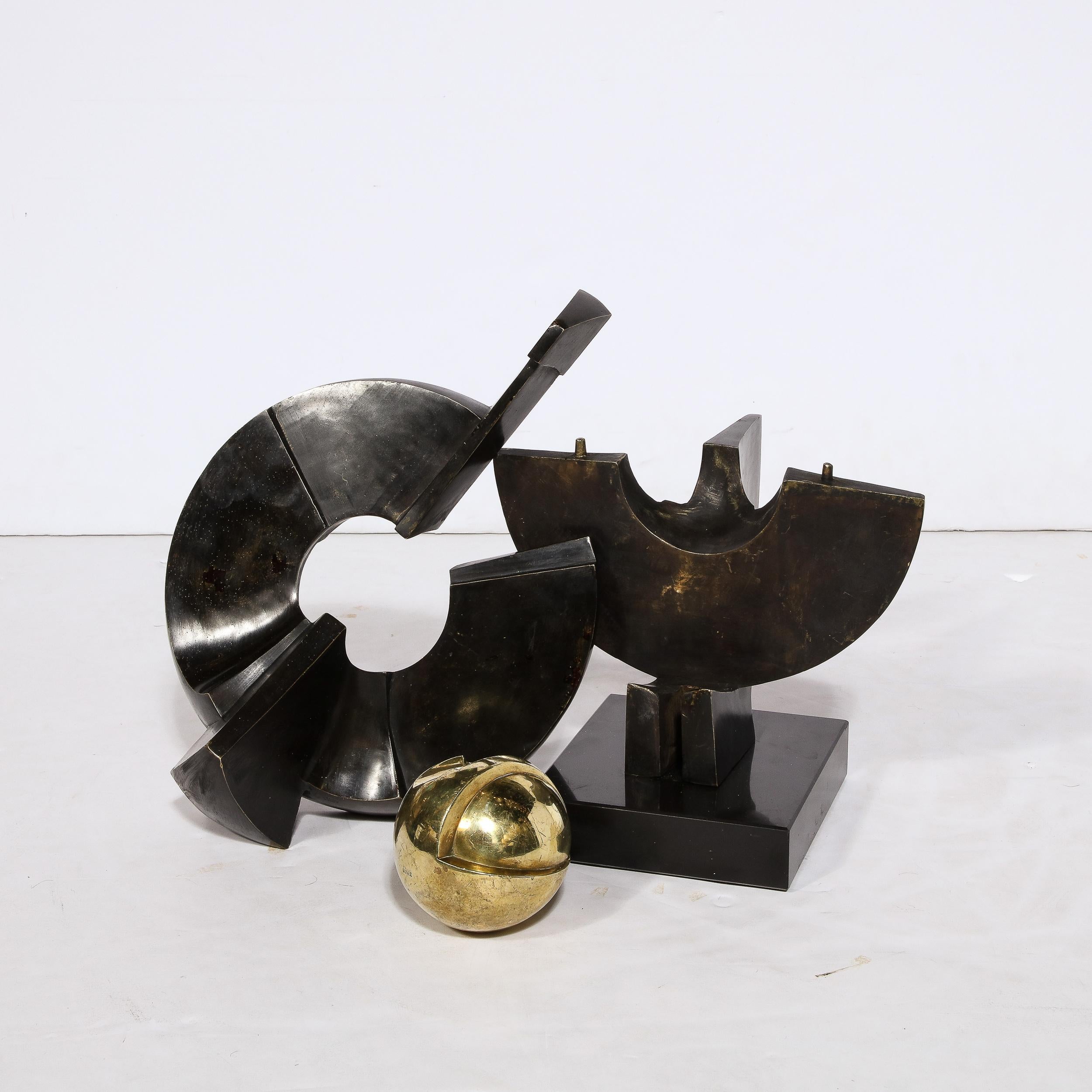 Articulated Abstract Composition in Double Patina Bronze by Paul Gonez 1 of 8 6