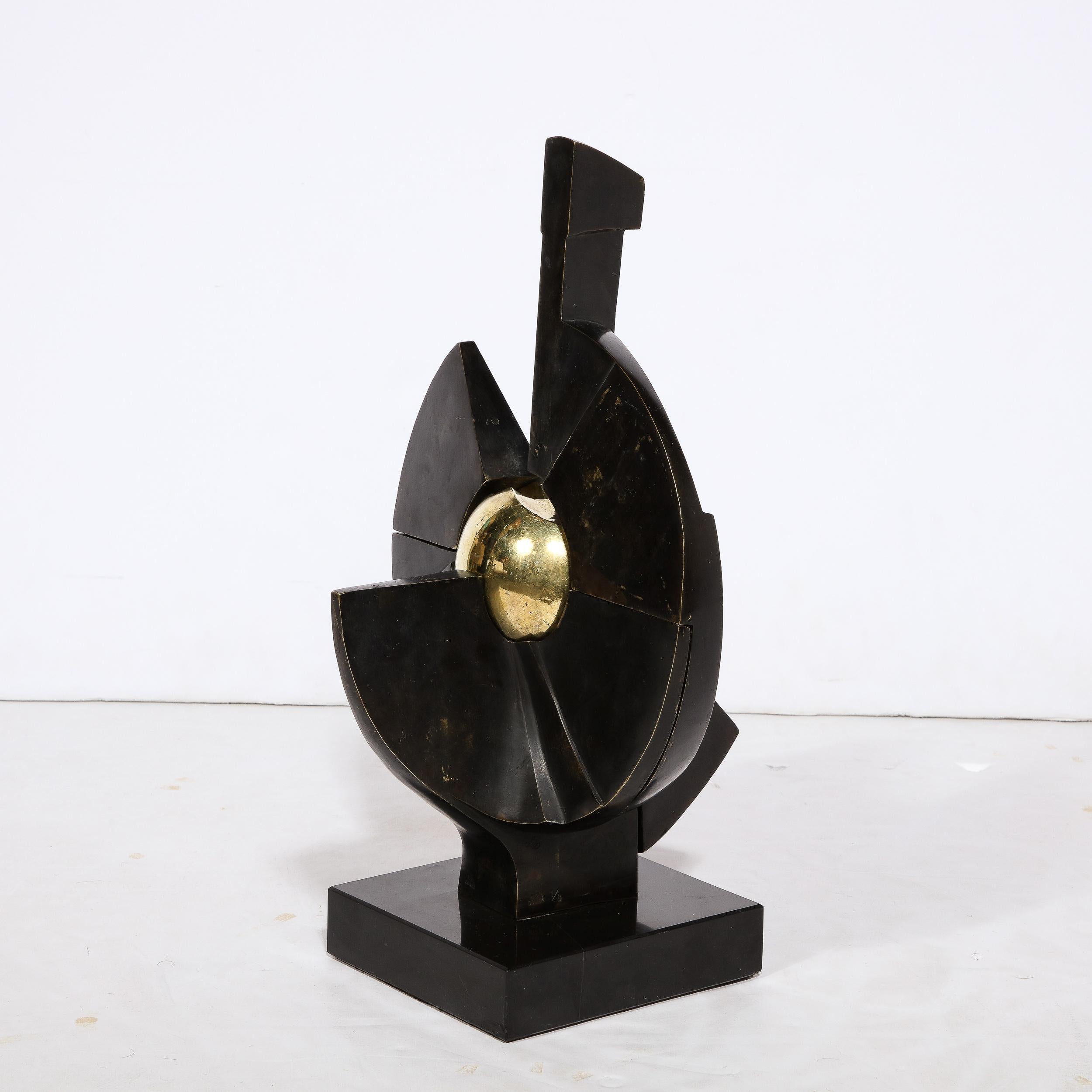 Late 20th Century Articulated Abstract Composition in Double Patina Bronze by Paul Gonez 1 of 8