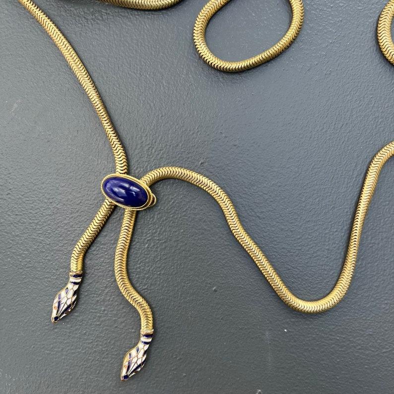 Art Déco Collana a serpente articolata Art Deco Cintura Rolle Oro  Smalto in vendita