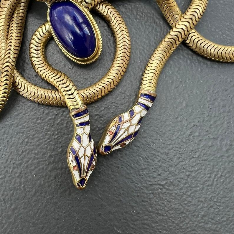 Collana a serpente articolata Art Deco Cintura Rolle Oro  Smalto In condizioni buone in vendita a Monroe Township, NJ