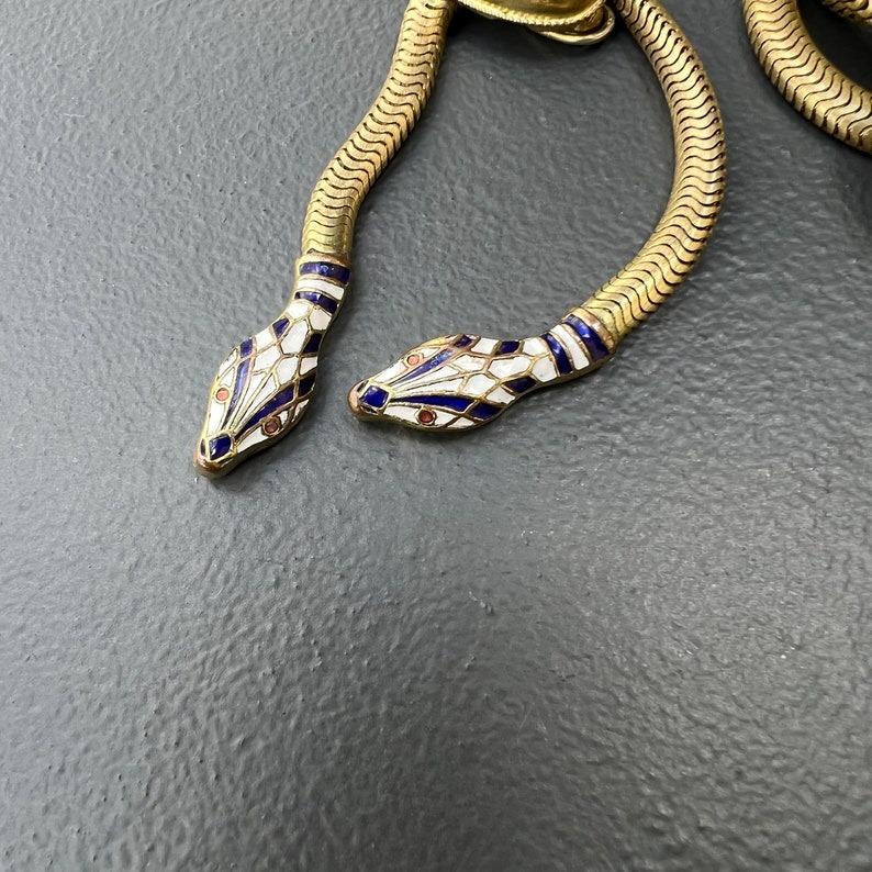 Collana a serpente articolata Art Deco Cintura Rolle Oro  Smalto in vendita 3