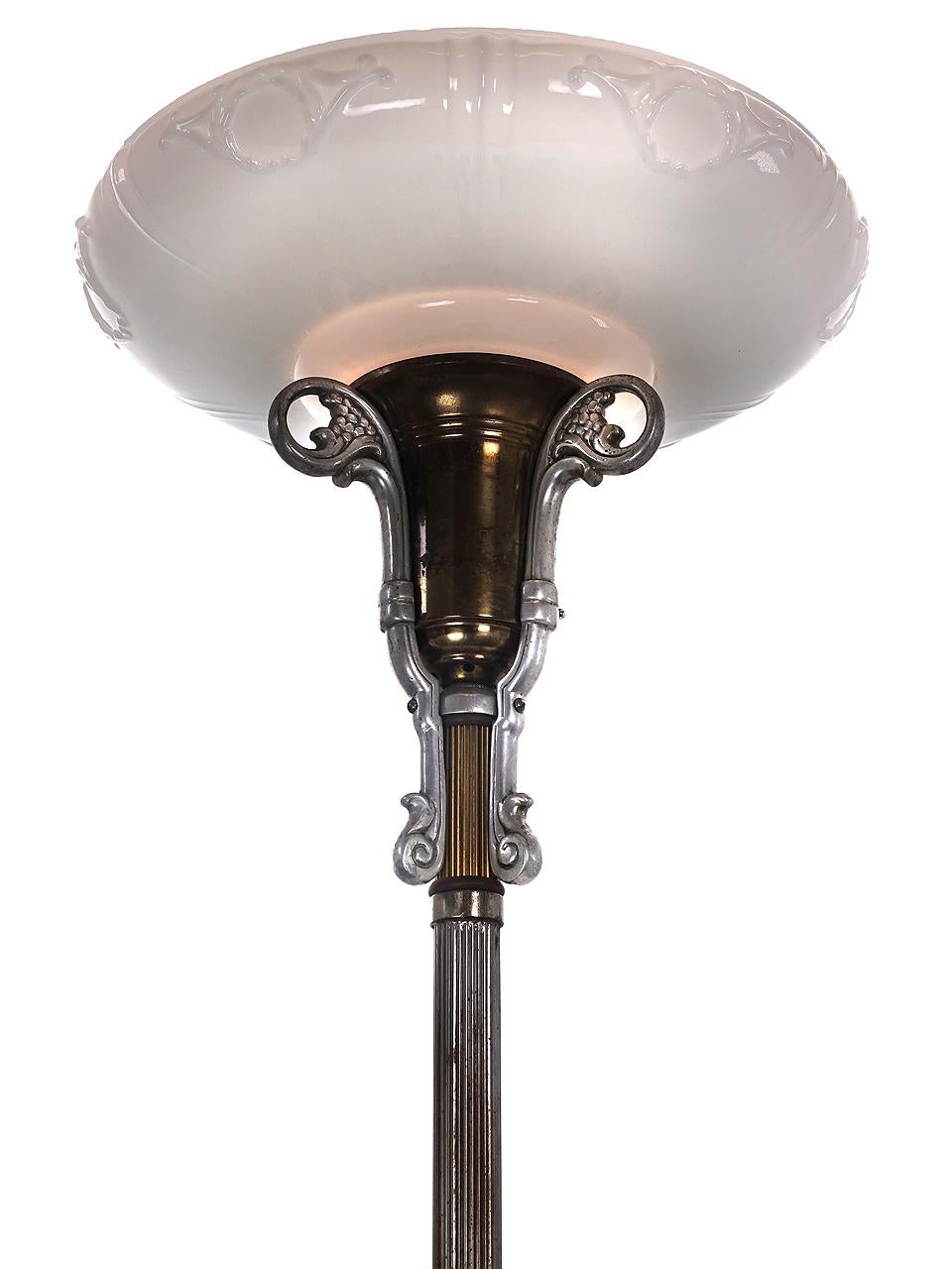 Articulated Art Deco Torchiere Lamp In Good Condition In Peekskill, NY
