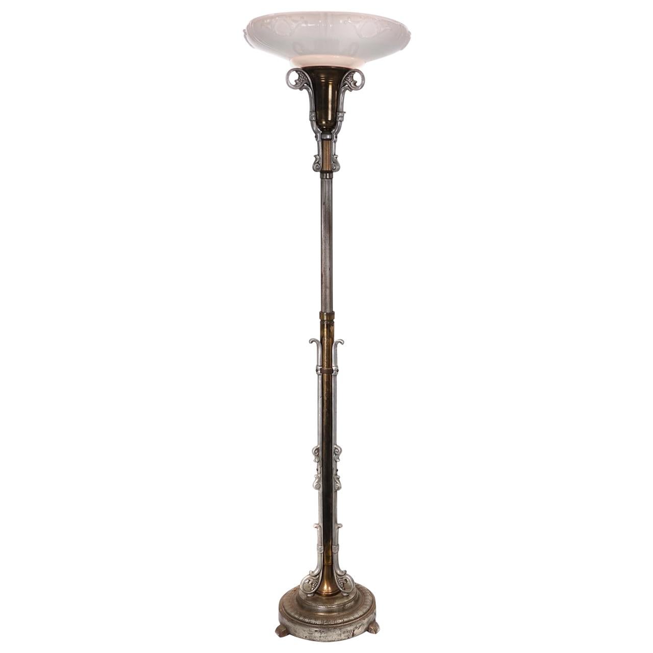 Articulated Art Deco Torchiere Lamp
