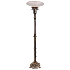 Antique Articulated Art Deco Torchiere Lamp