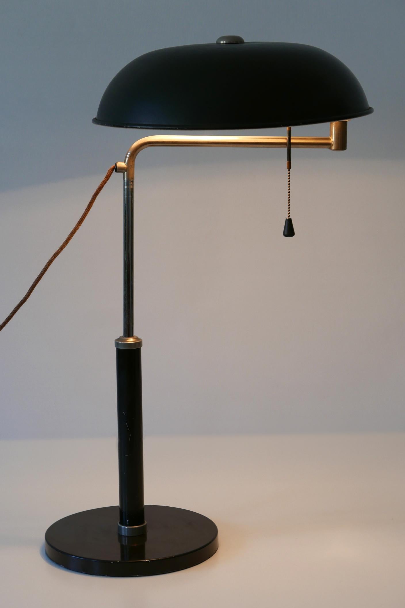 Aluminum Articulated Bauhaus Table Lamp Quick 1500 by Alfred Müller for Amba, 1930s