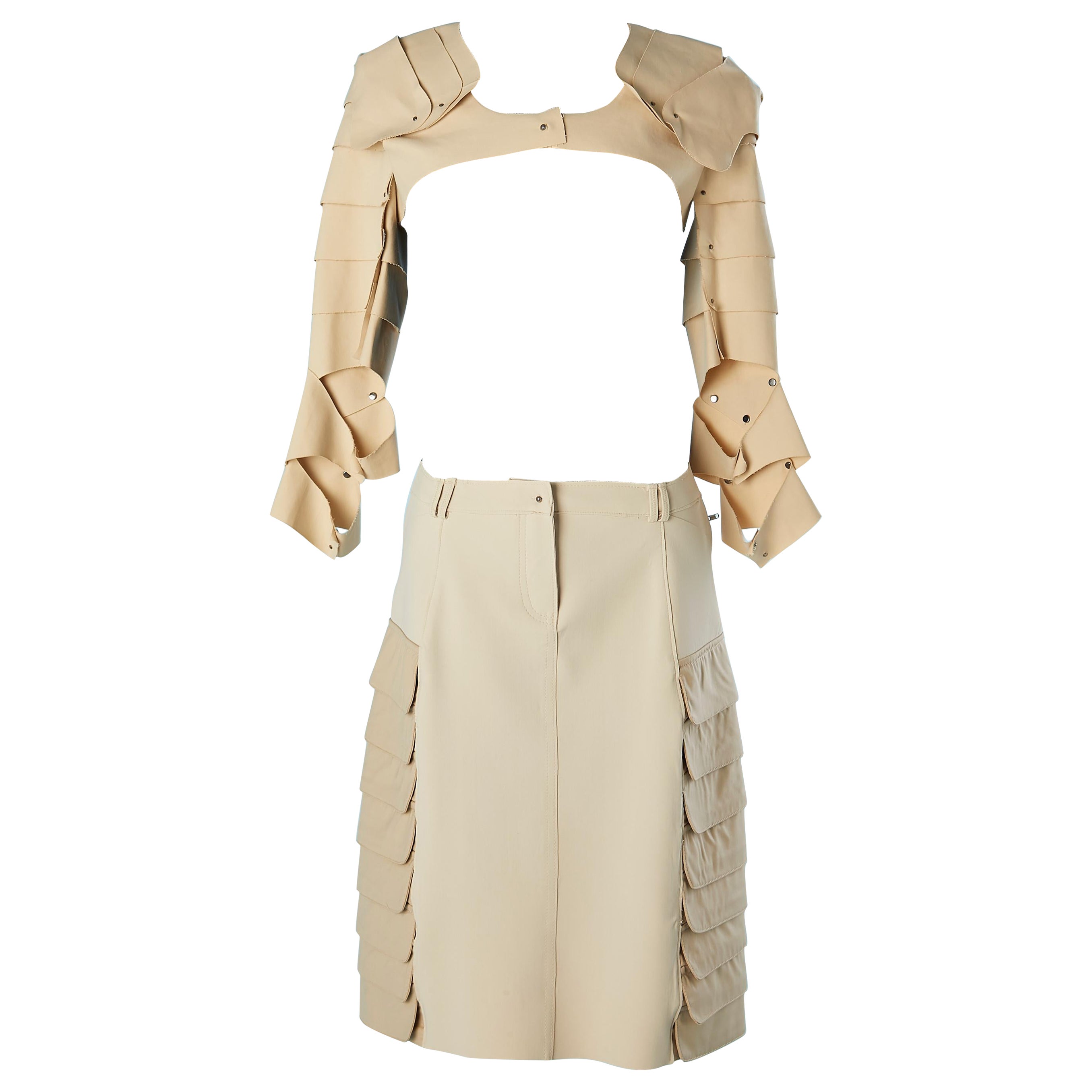 Articulated boléro and skirt with flap pockets Paramount by Gloria Coelho For Sale