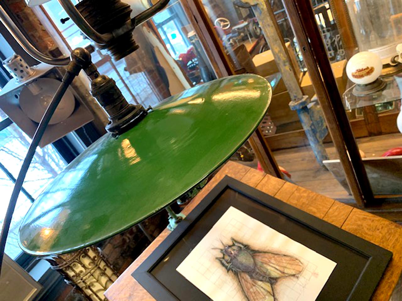 Cast Articulated Book Rack Floor Lamp