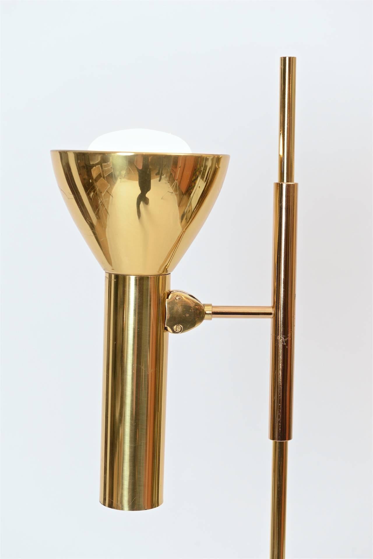 German Articulated Brass Floor Lamp