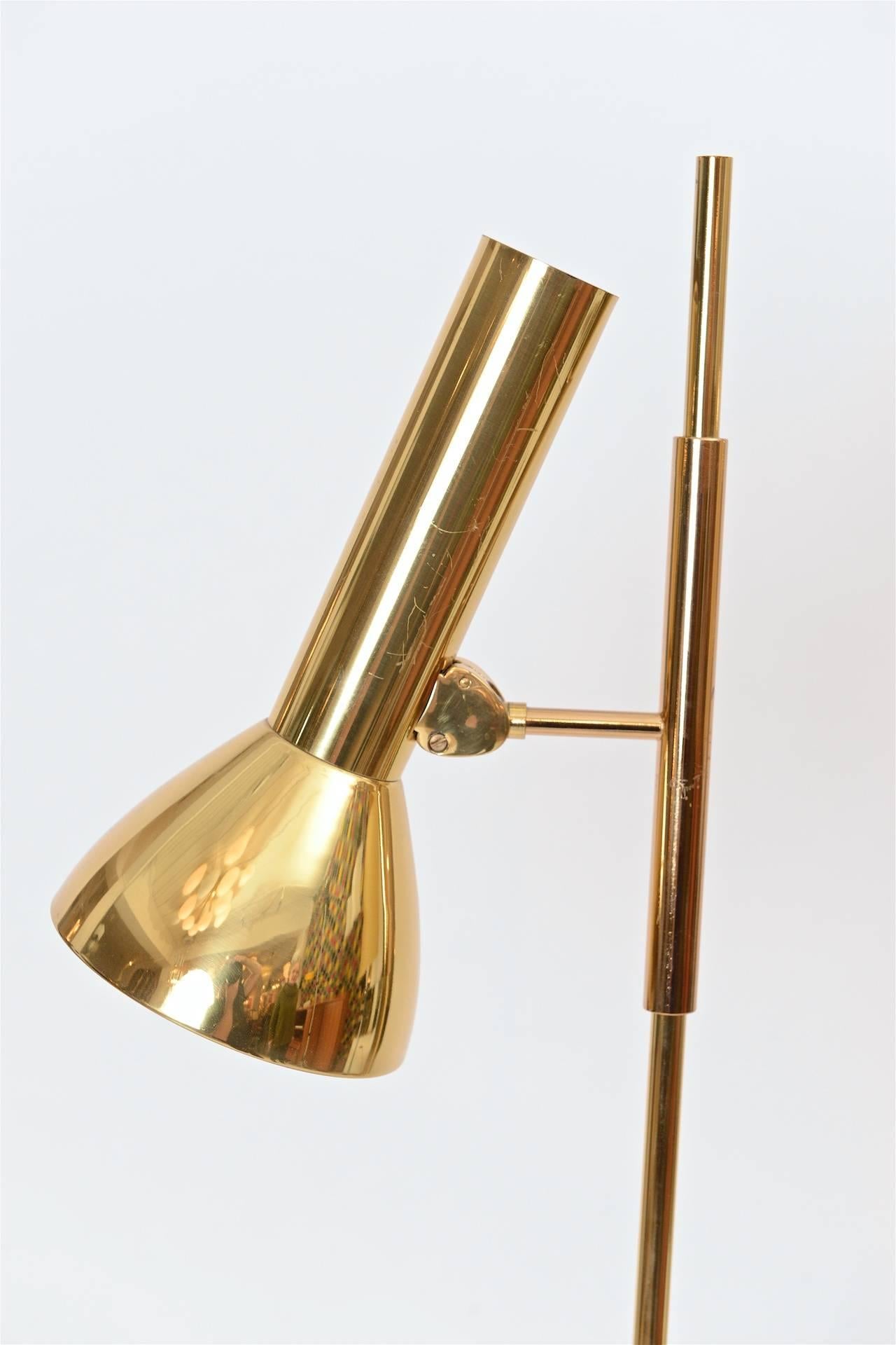Late 20th Century Articulated Brass Floor Lamp