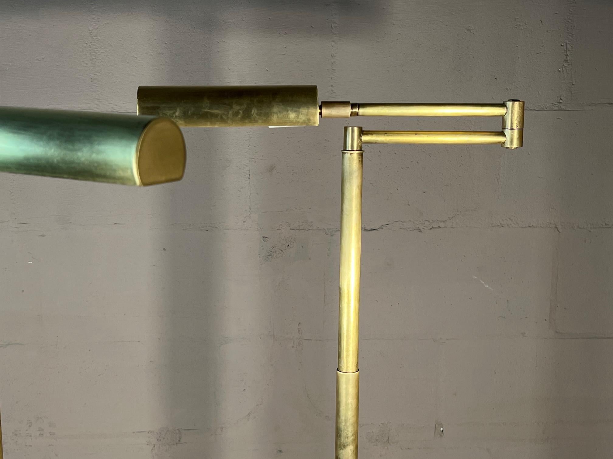 Mid-Century Modern Articulated Brass Floor Lamps By Koch & Lowy  For Sale