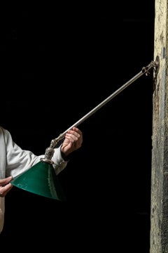 Articulated Chrome Lamp by TAFCO with Emeralite Glass Shade