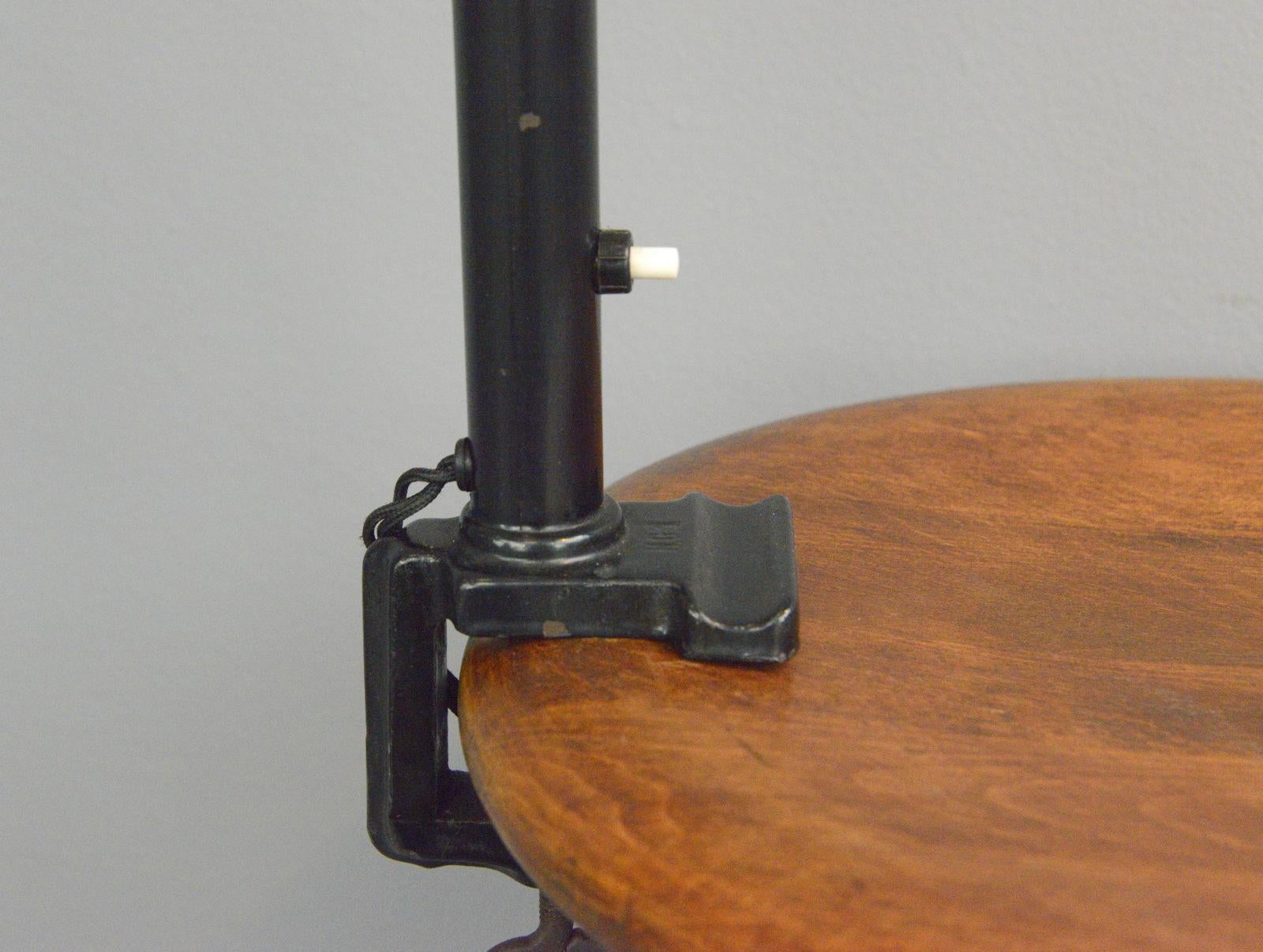 Bauhaus Articulated Clamp on Library Lamp, circa 1930s