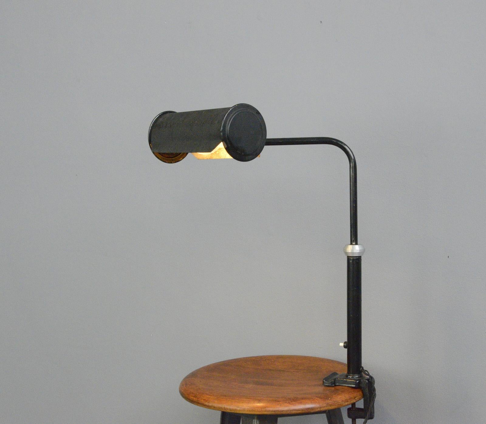 Steel Articulated Clamp on Library Lamp, circa 1930s