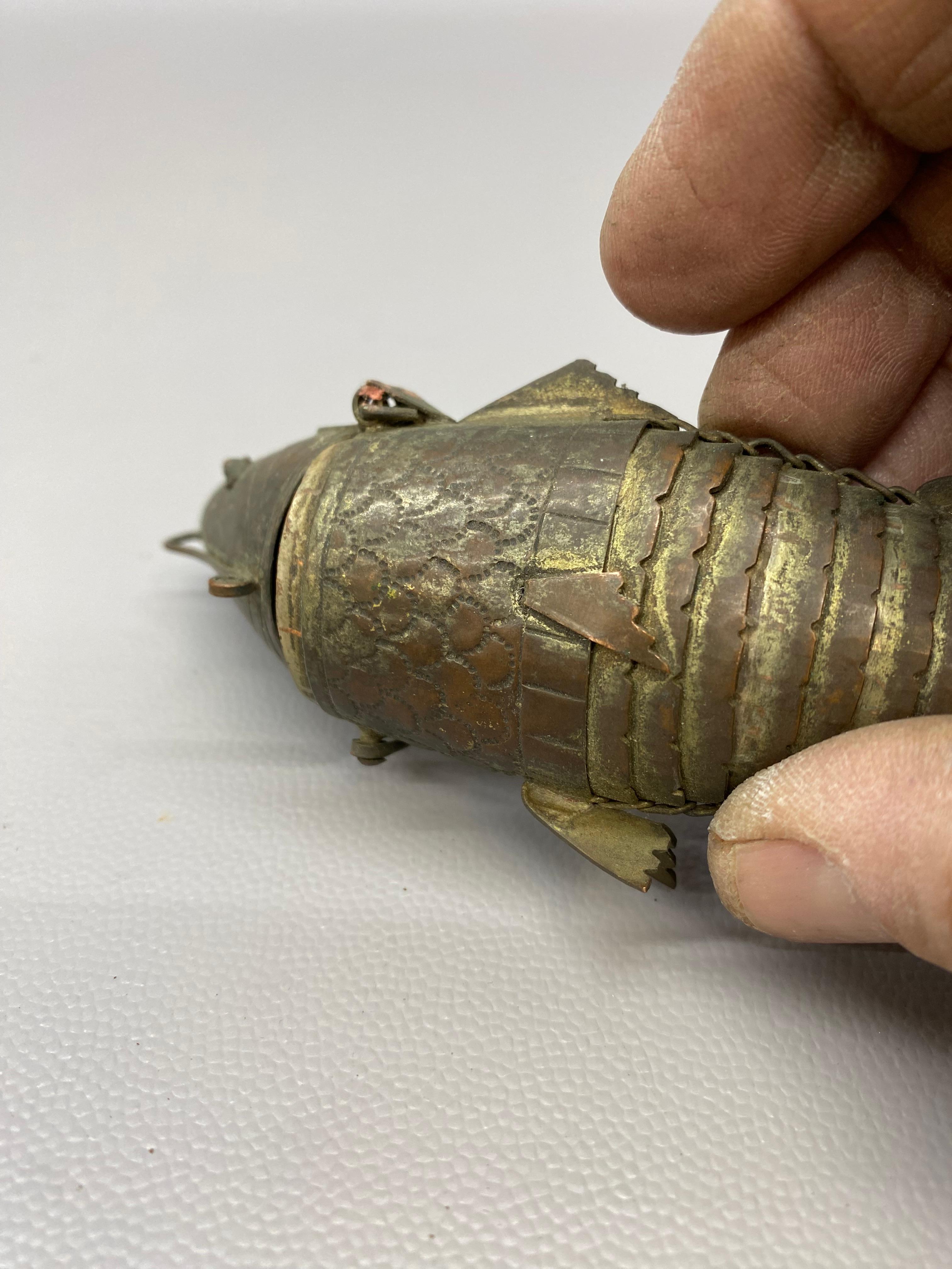 Articulated Copper Fish Besamin Spice Box 6