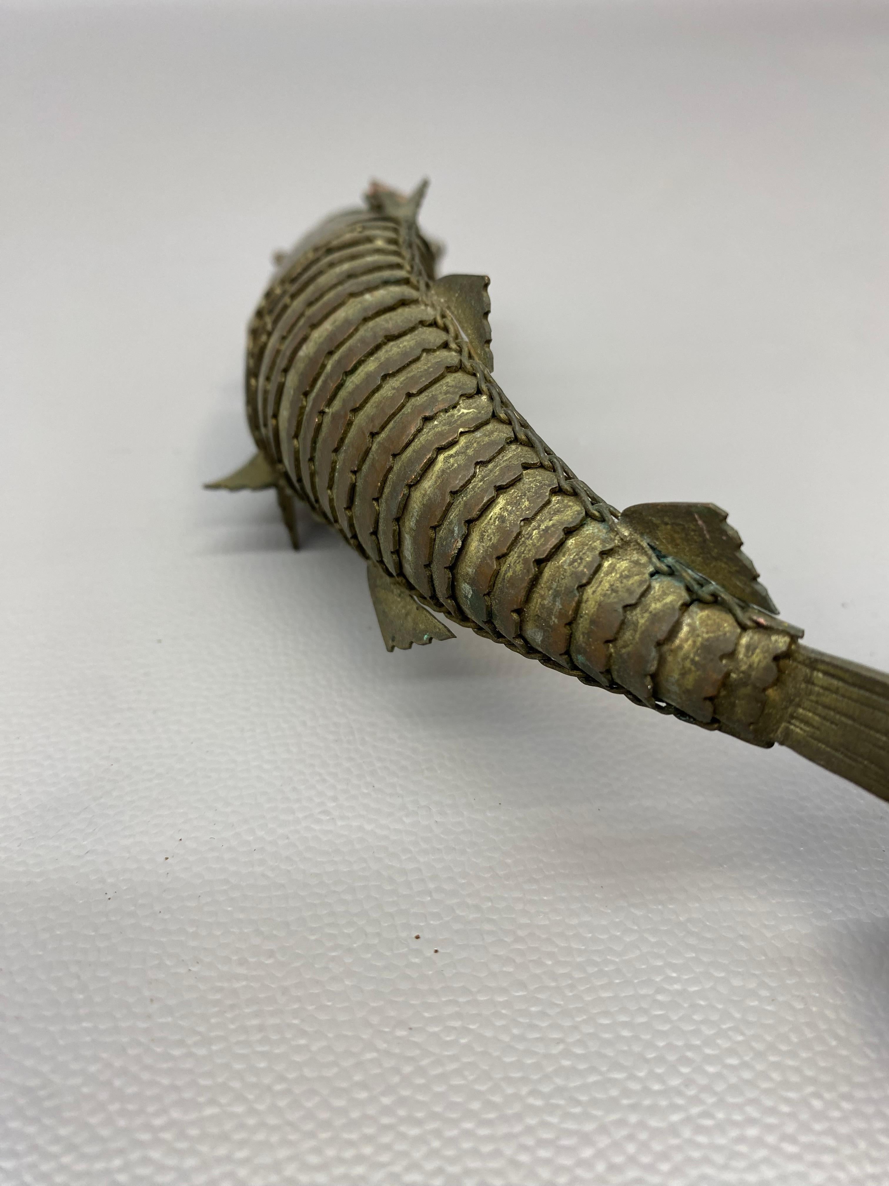 19th Century Articulated Copper Fish Besamin Spice Box