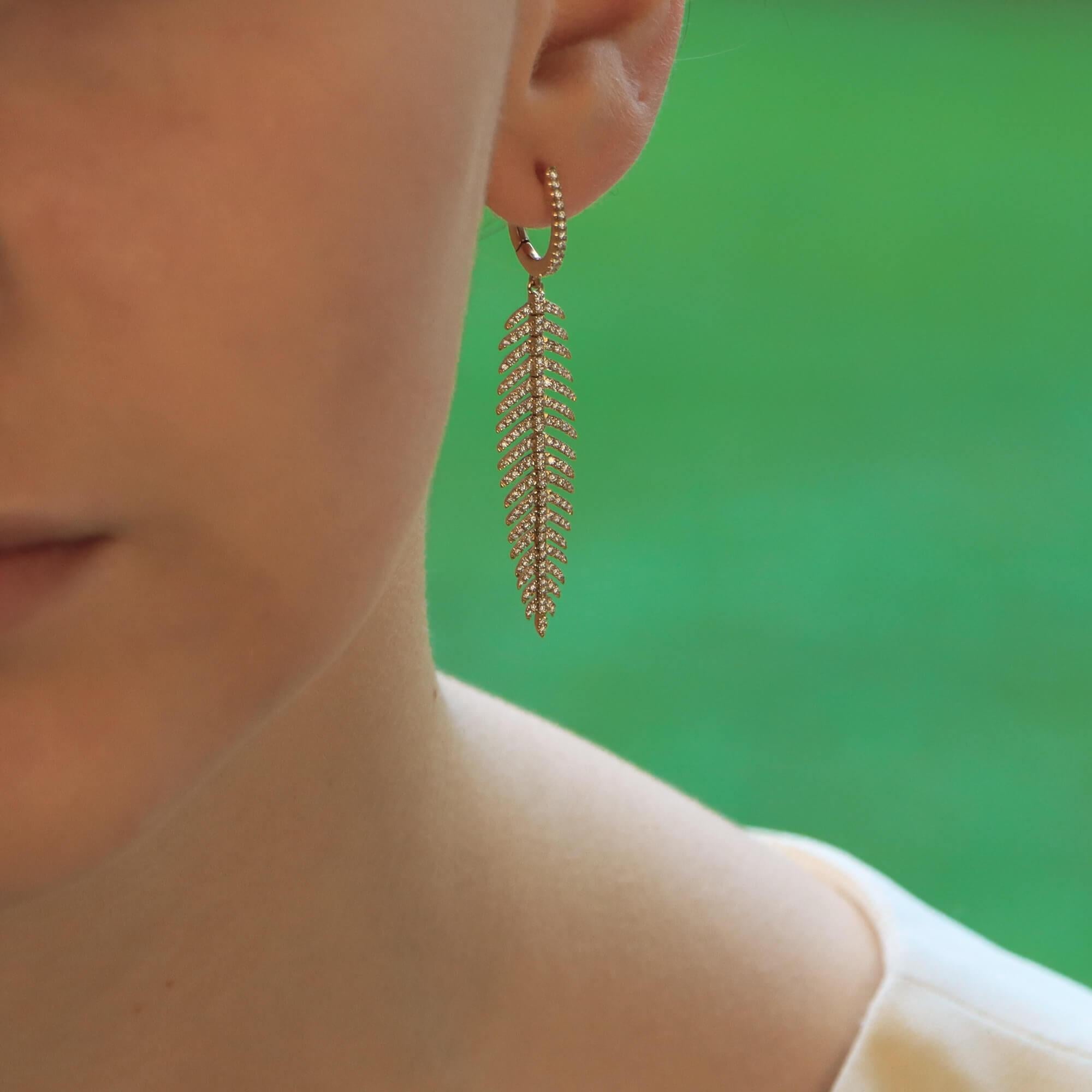 yellow feather earrings