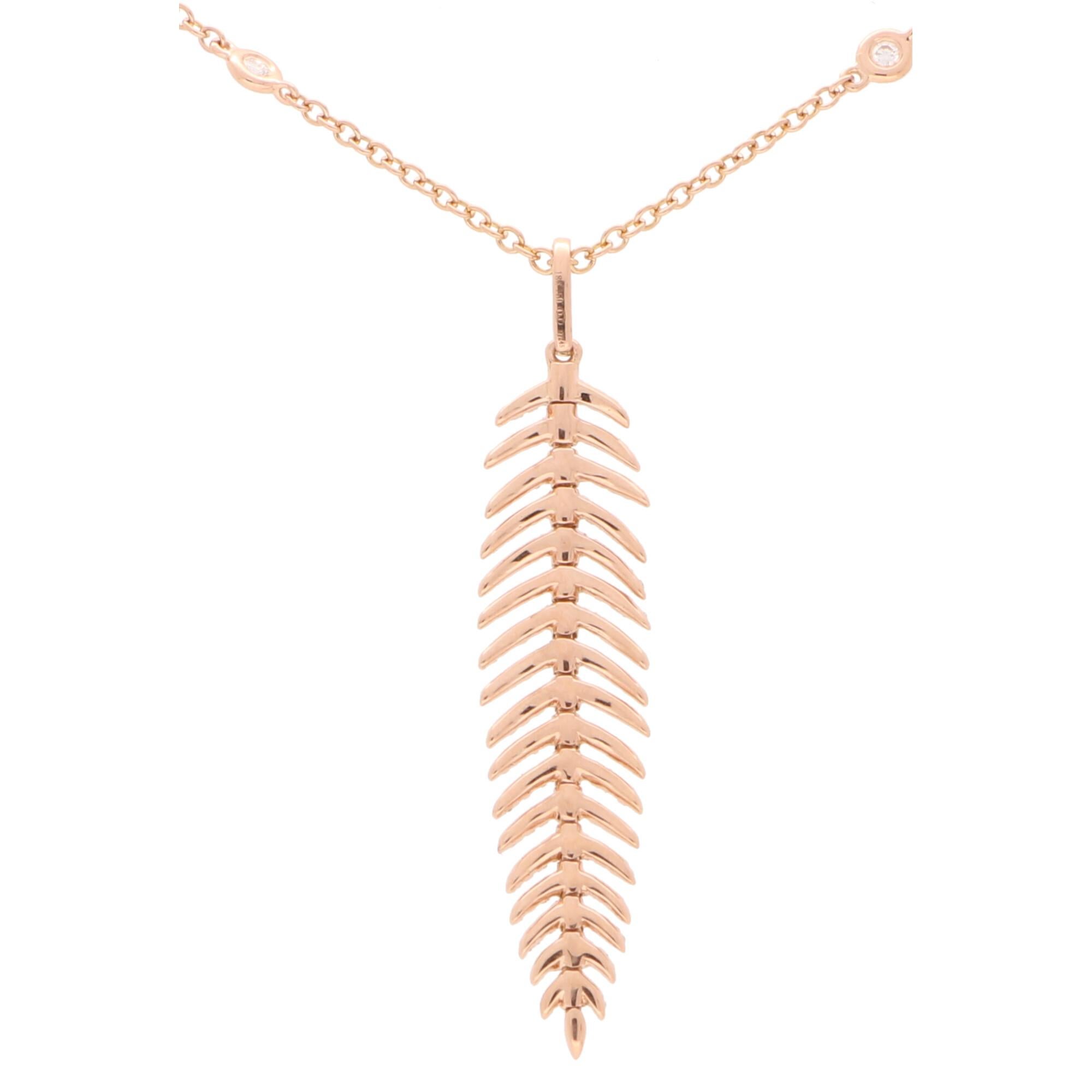rose gold feather necklace