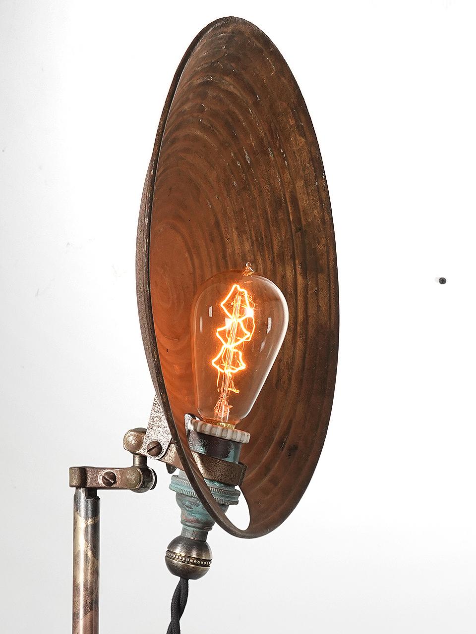 Industrial Articulated Dish Floor Lamp