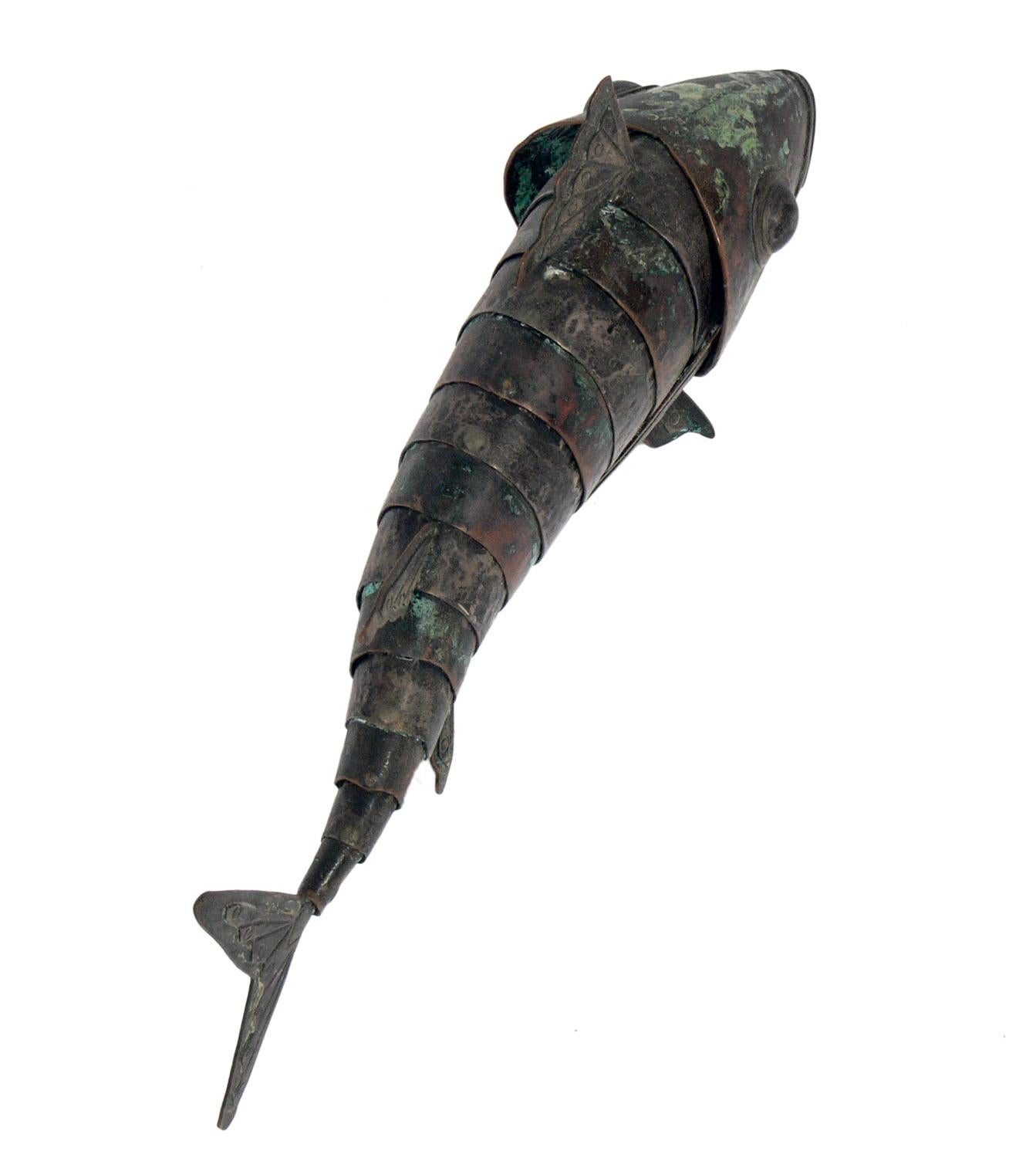copper fish sculpture