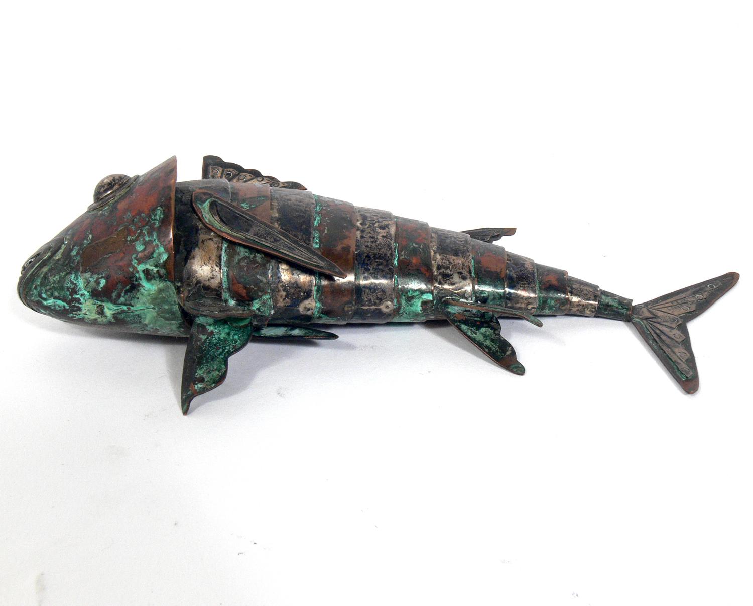 Peruvian Articulated Fish Sculpture by Graziella Laffi